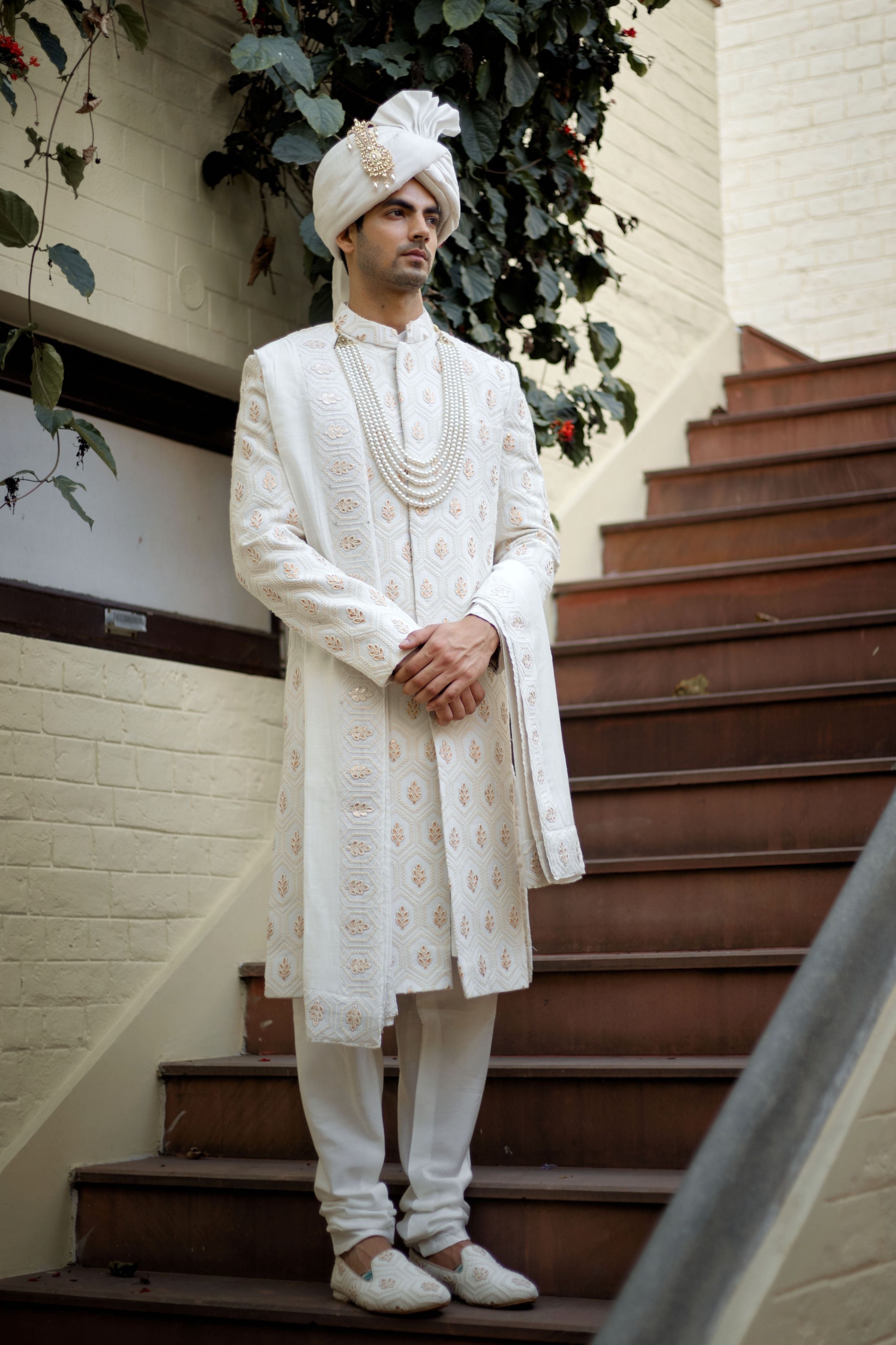 Fahad Sherwani Ivory