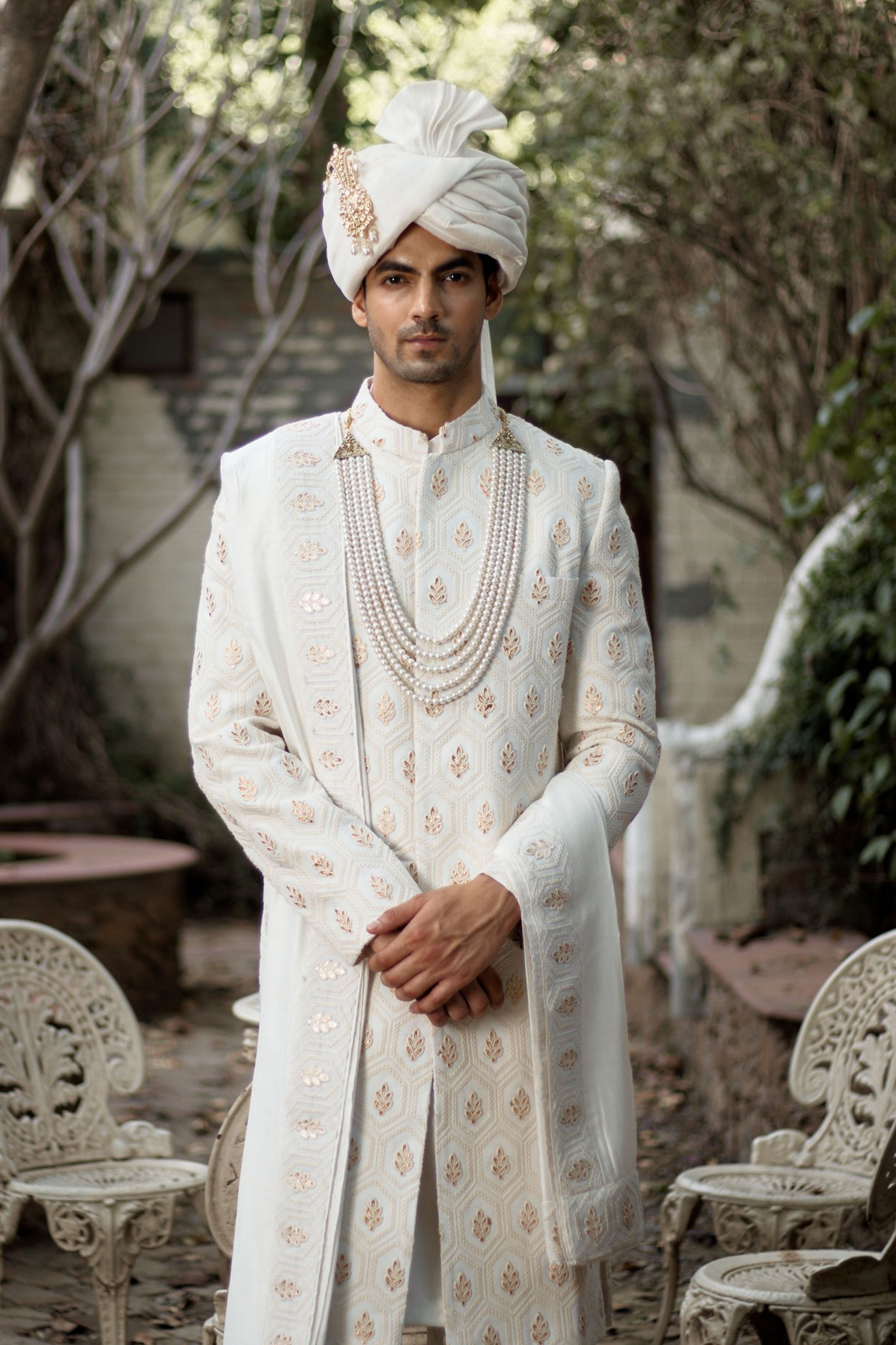 Fahad Sherwani Ivory