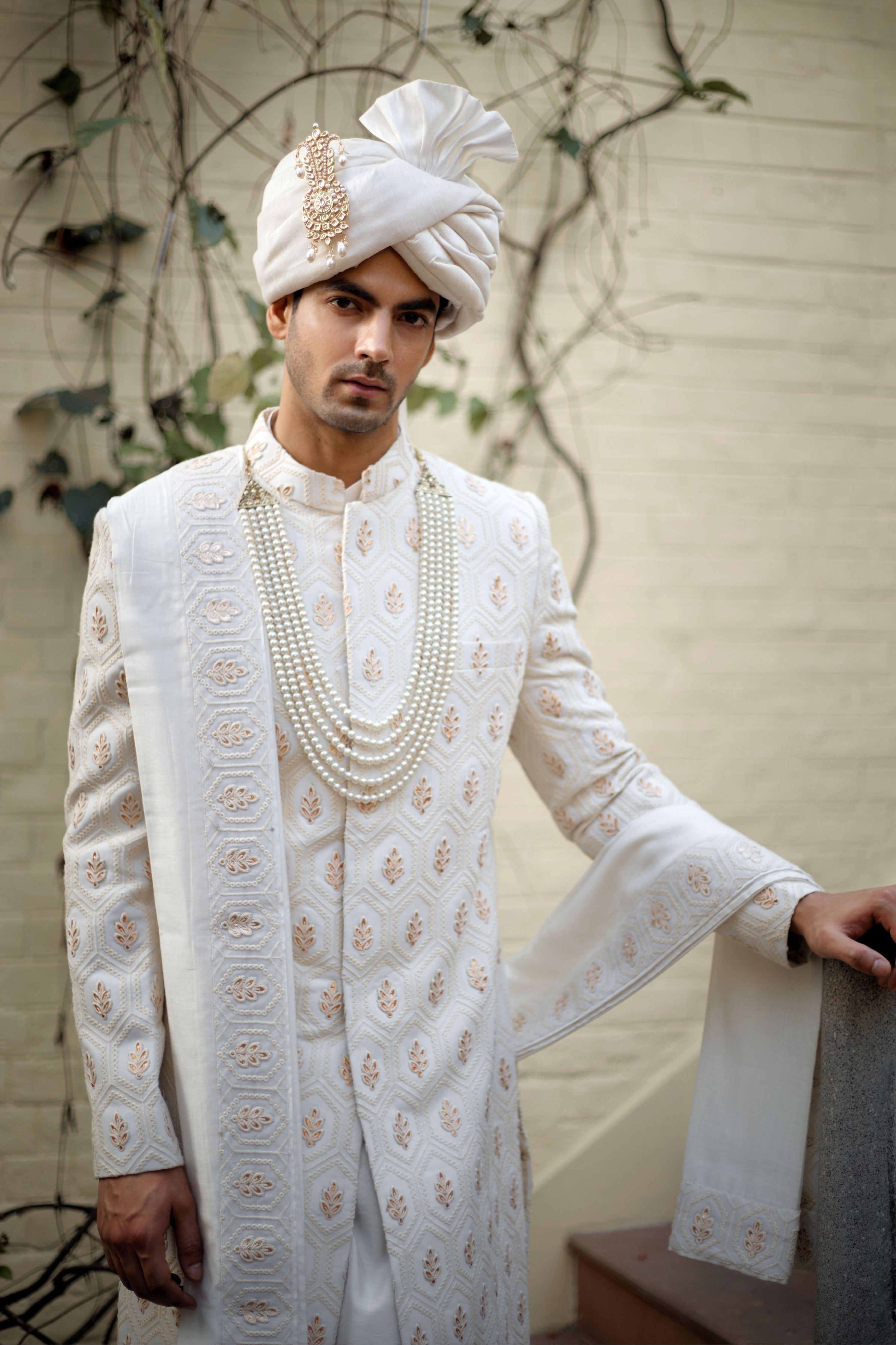 Fahad Sherwani Ivory