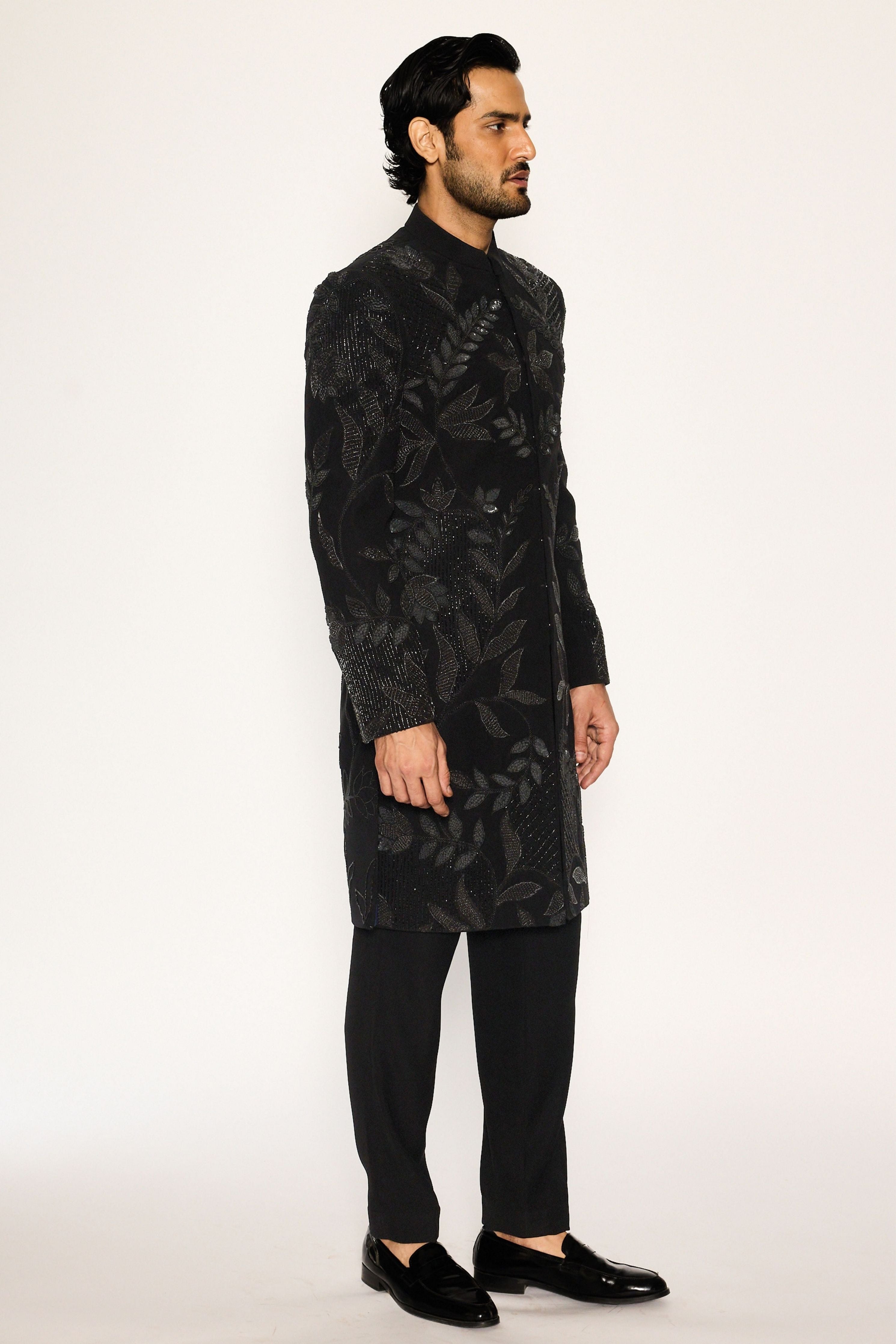 Obsidian Bloom Indo Sherwani Set
