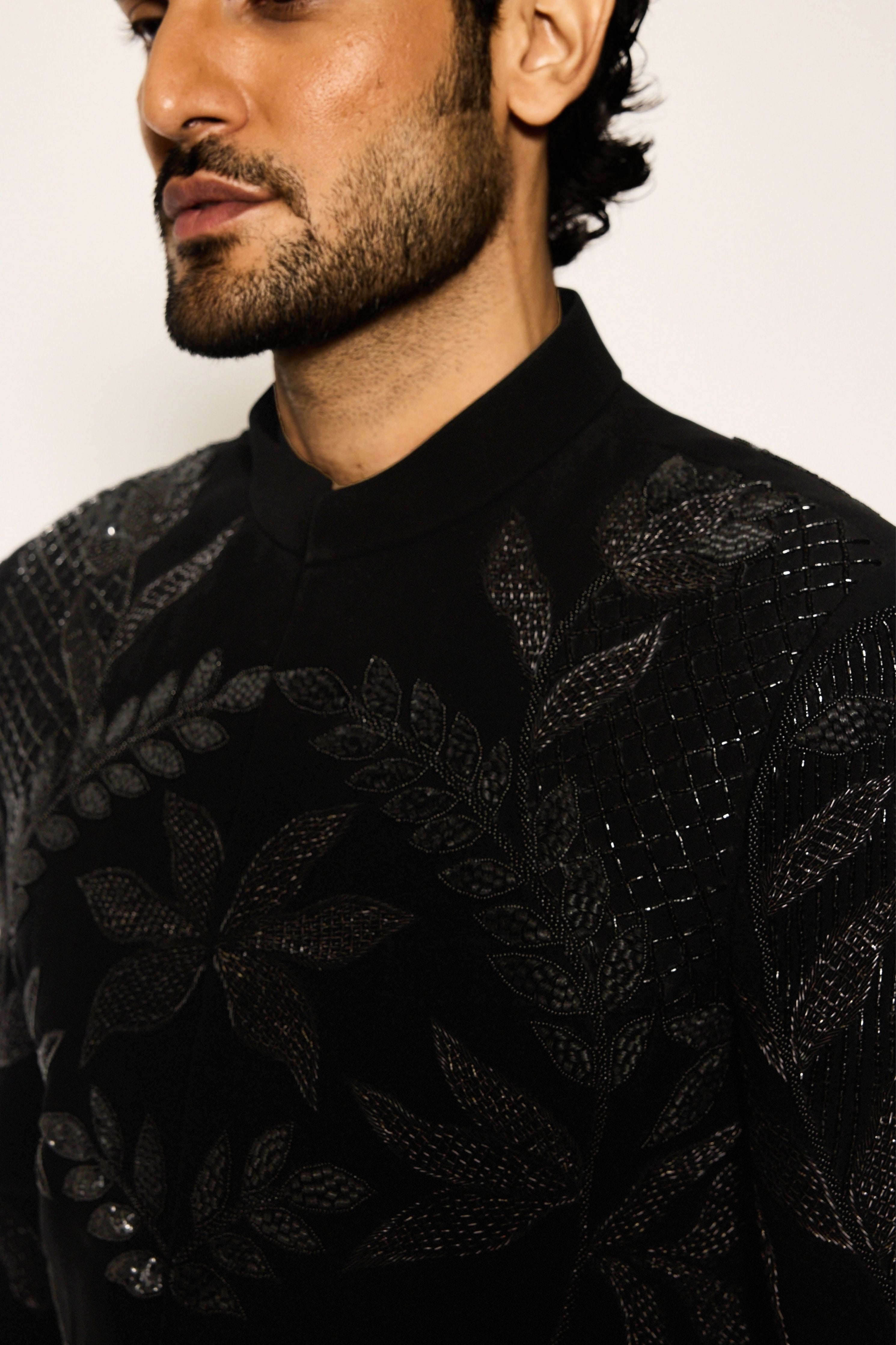 Obsidian Bloom Indo Sherwani Set