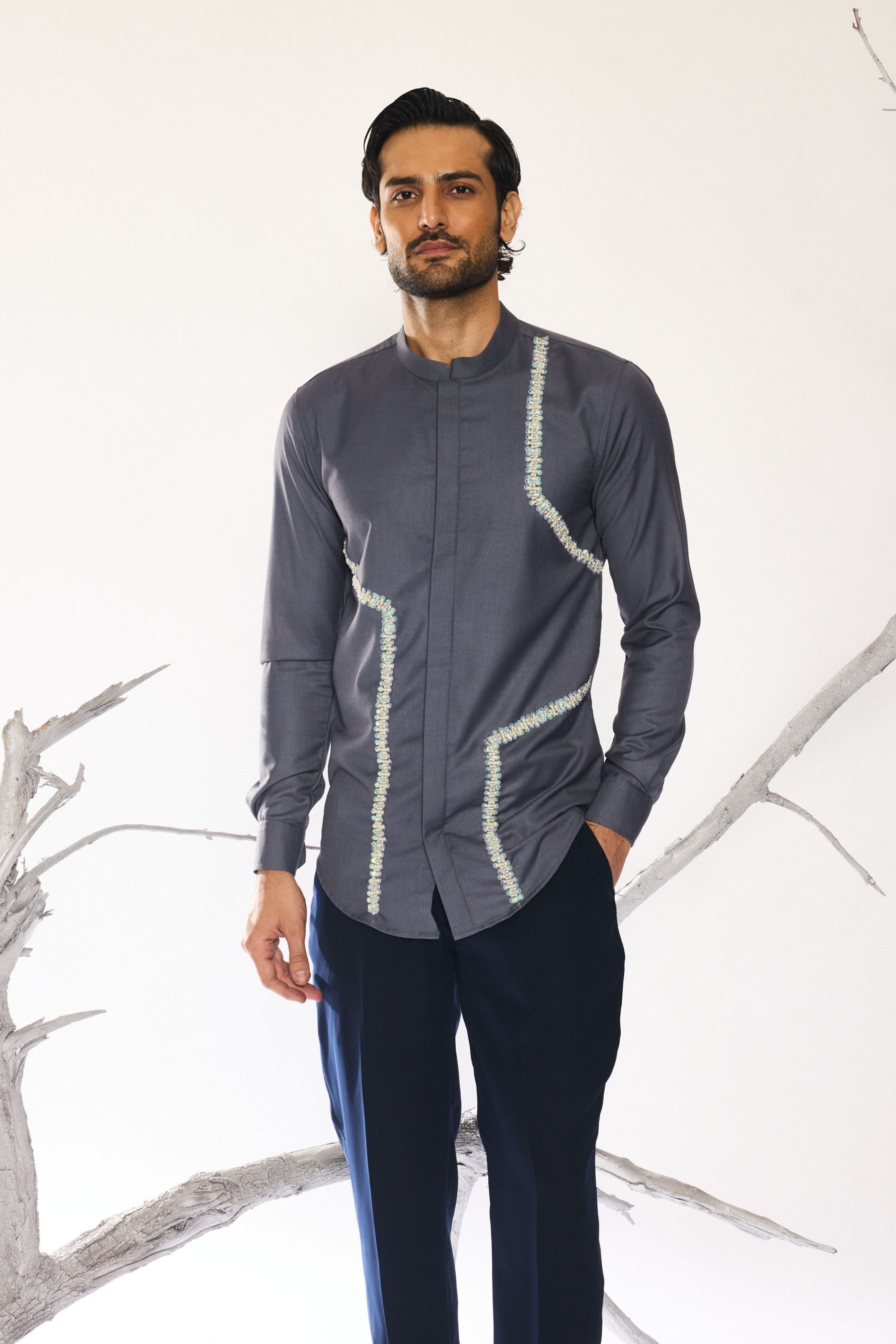 Lumen Grid Statement Shirt