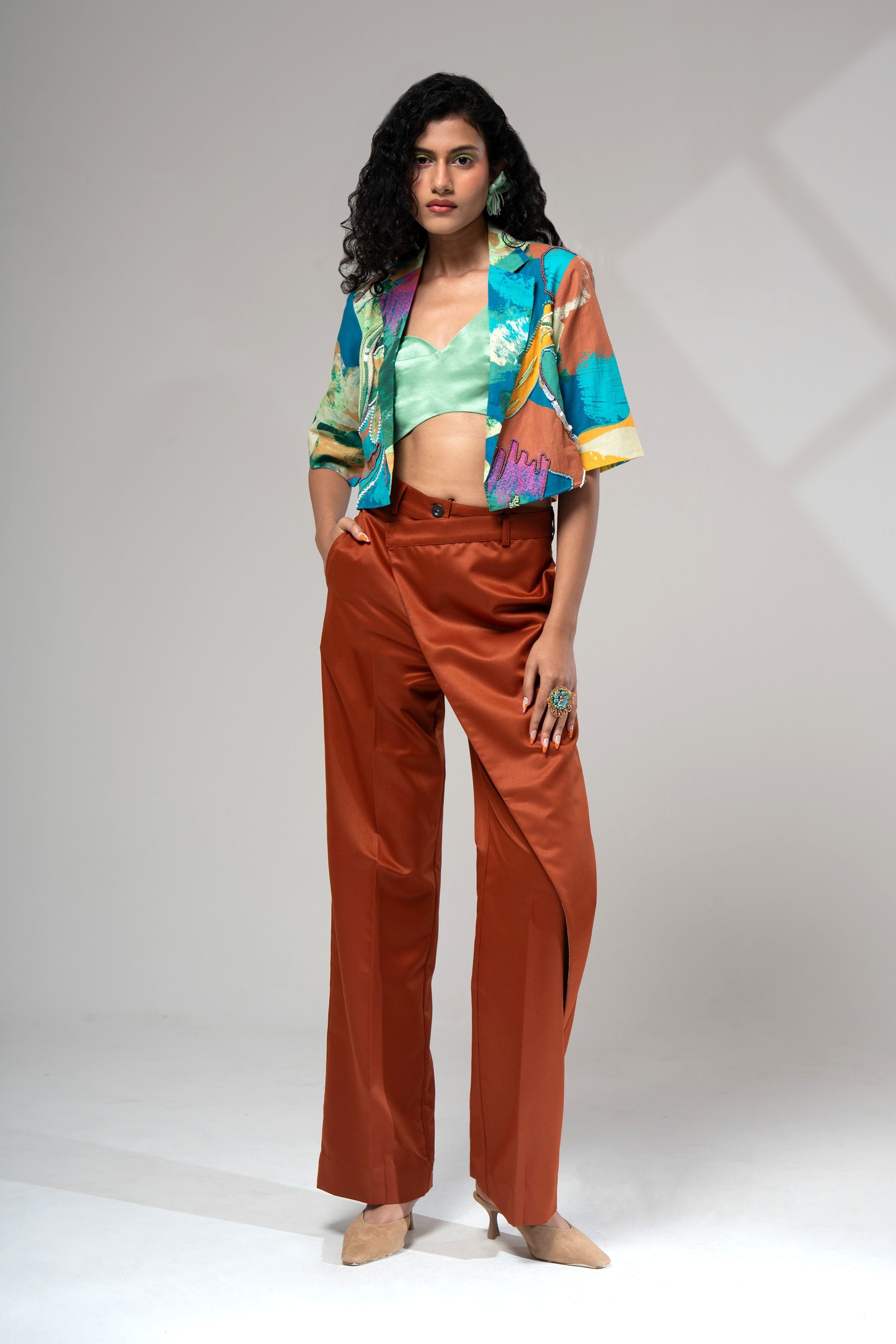 Bay Cropped Jacket Set w/ Bustier