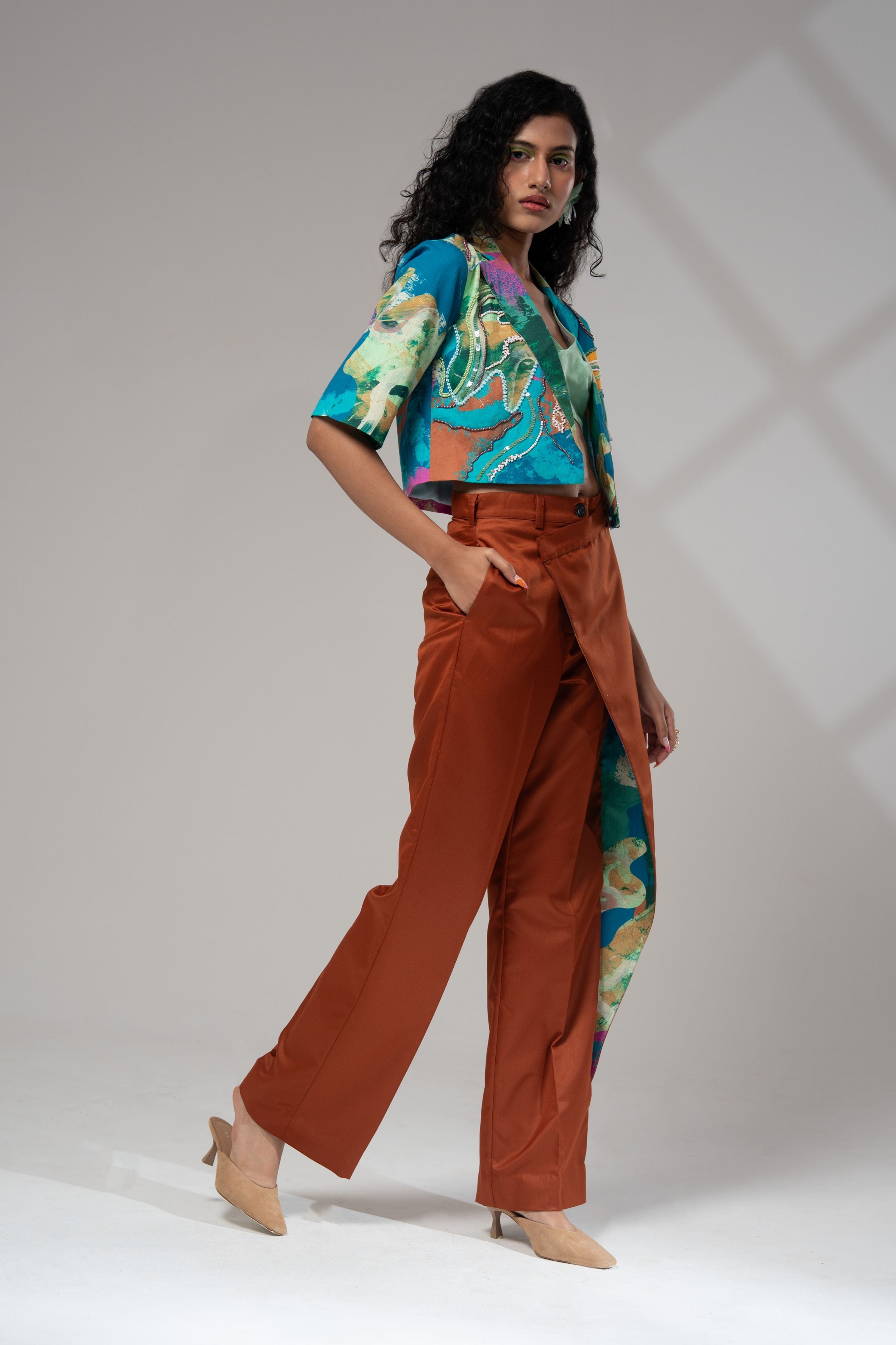 Bay Cropped Jacket Set w/ Bustier