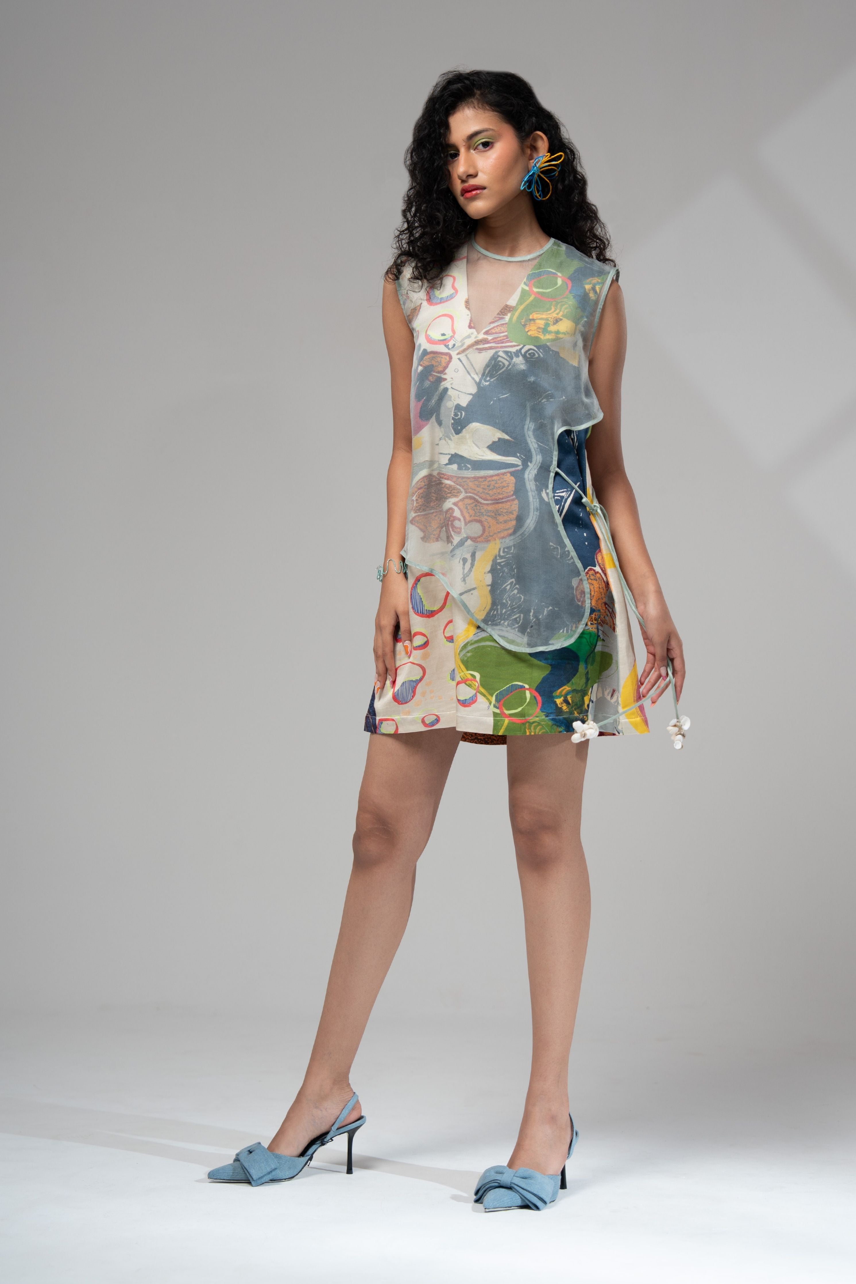 Milo Short Dress With Organza Bib