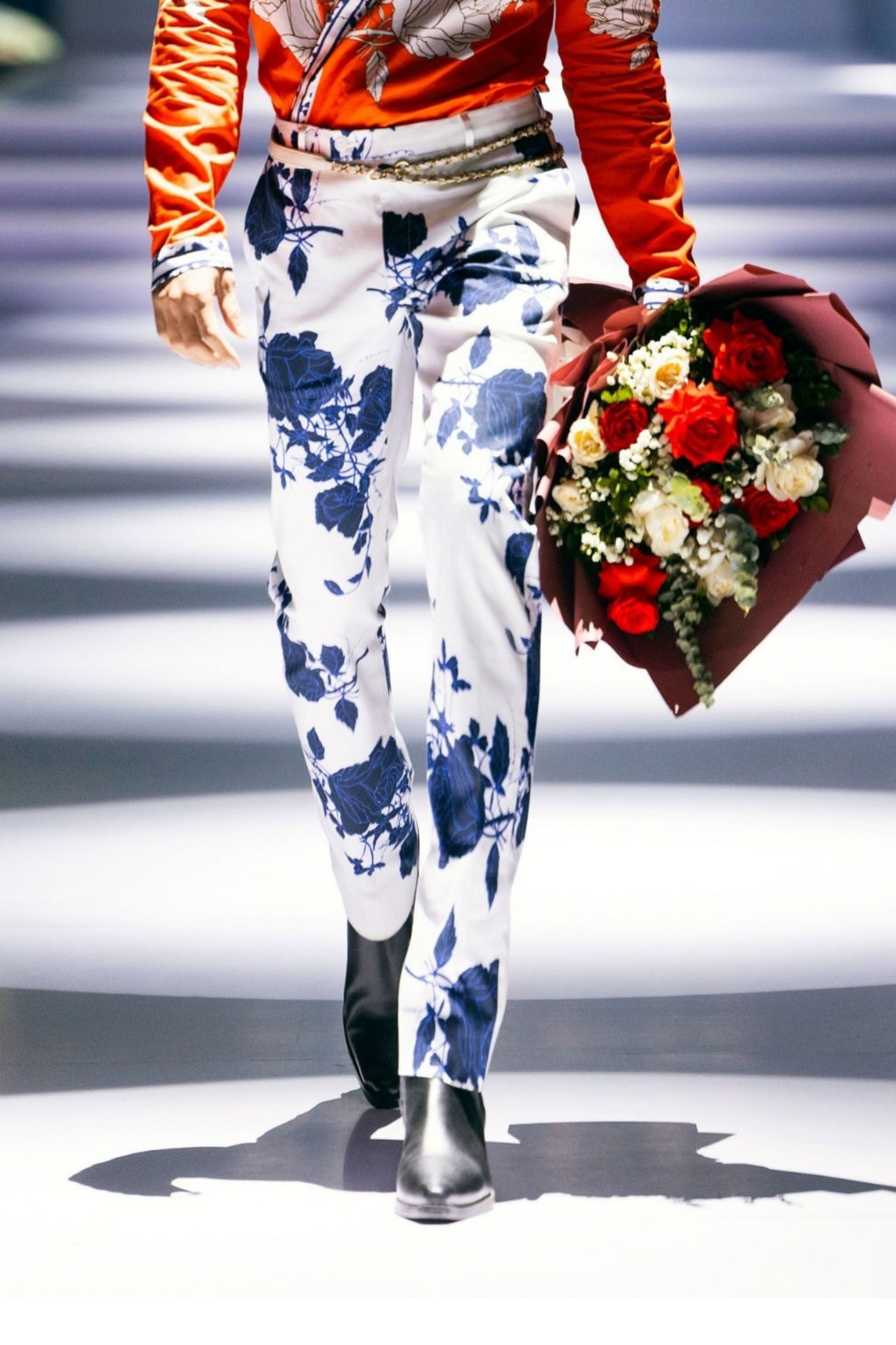 Blue Rose All-over Printed Trousers