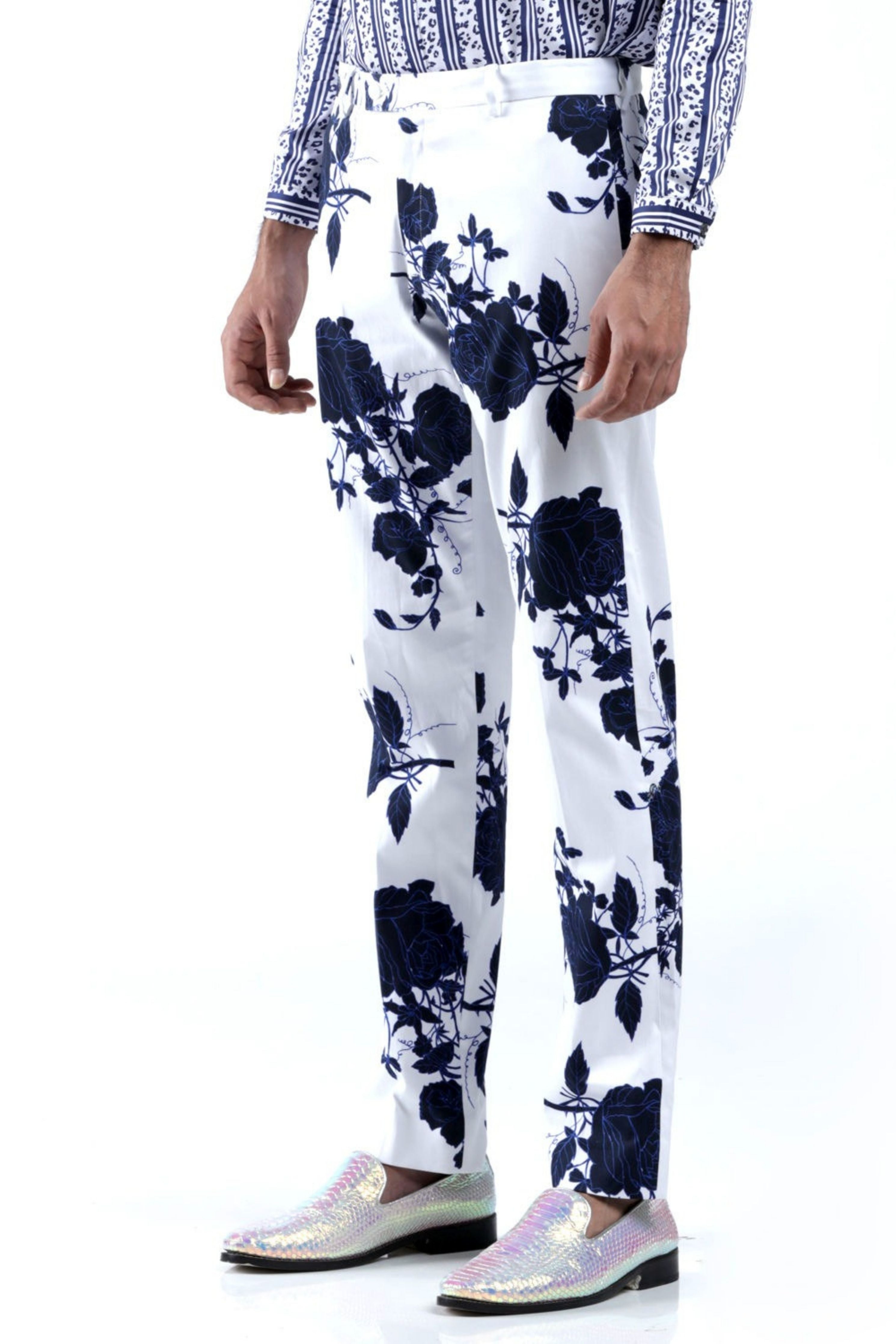 Blue Rose All-over Printed Trousers