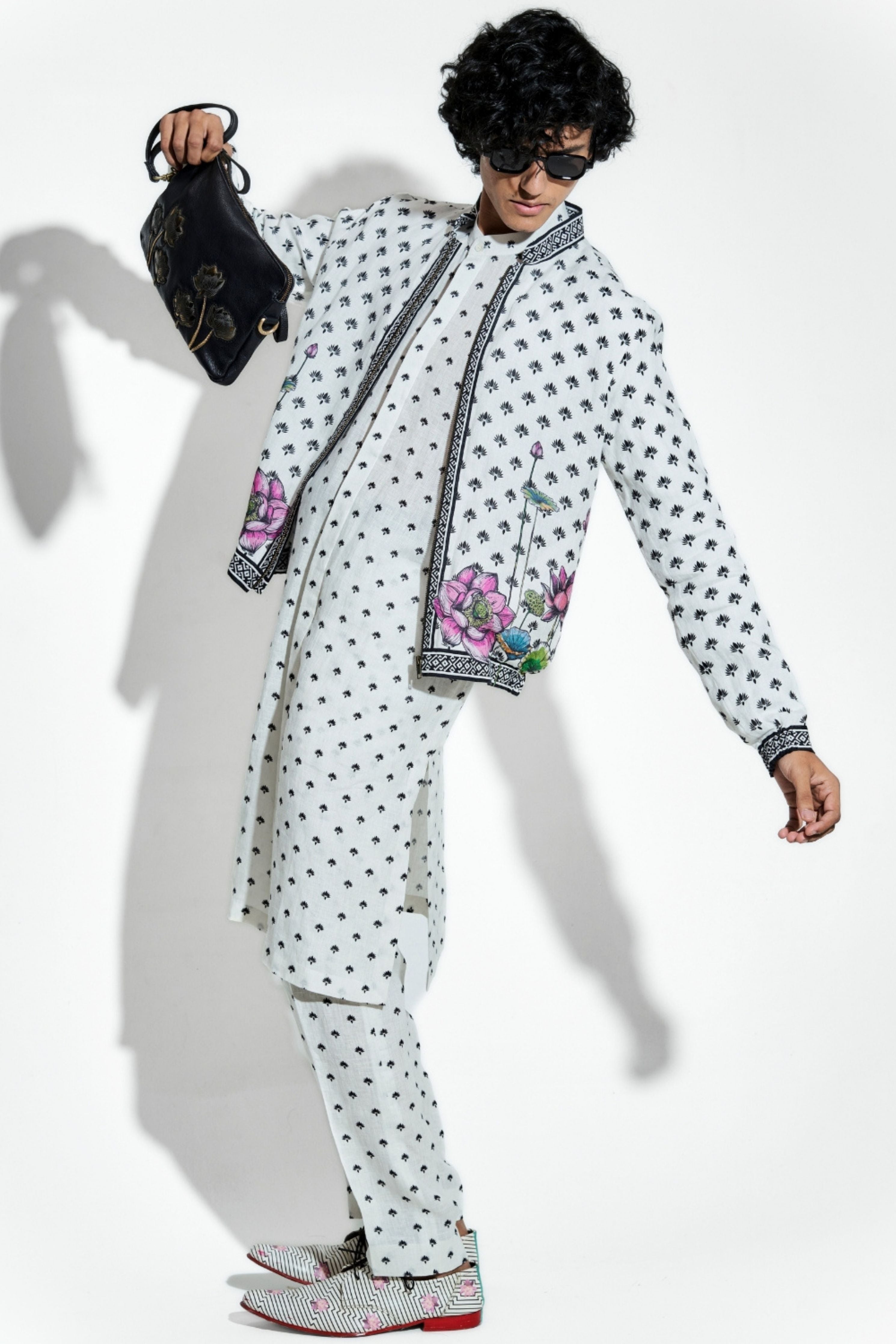 Marg Printed Linen Bomber Jacket