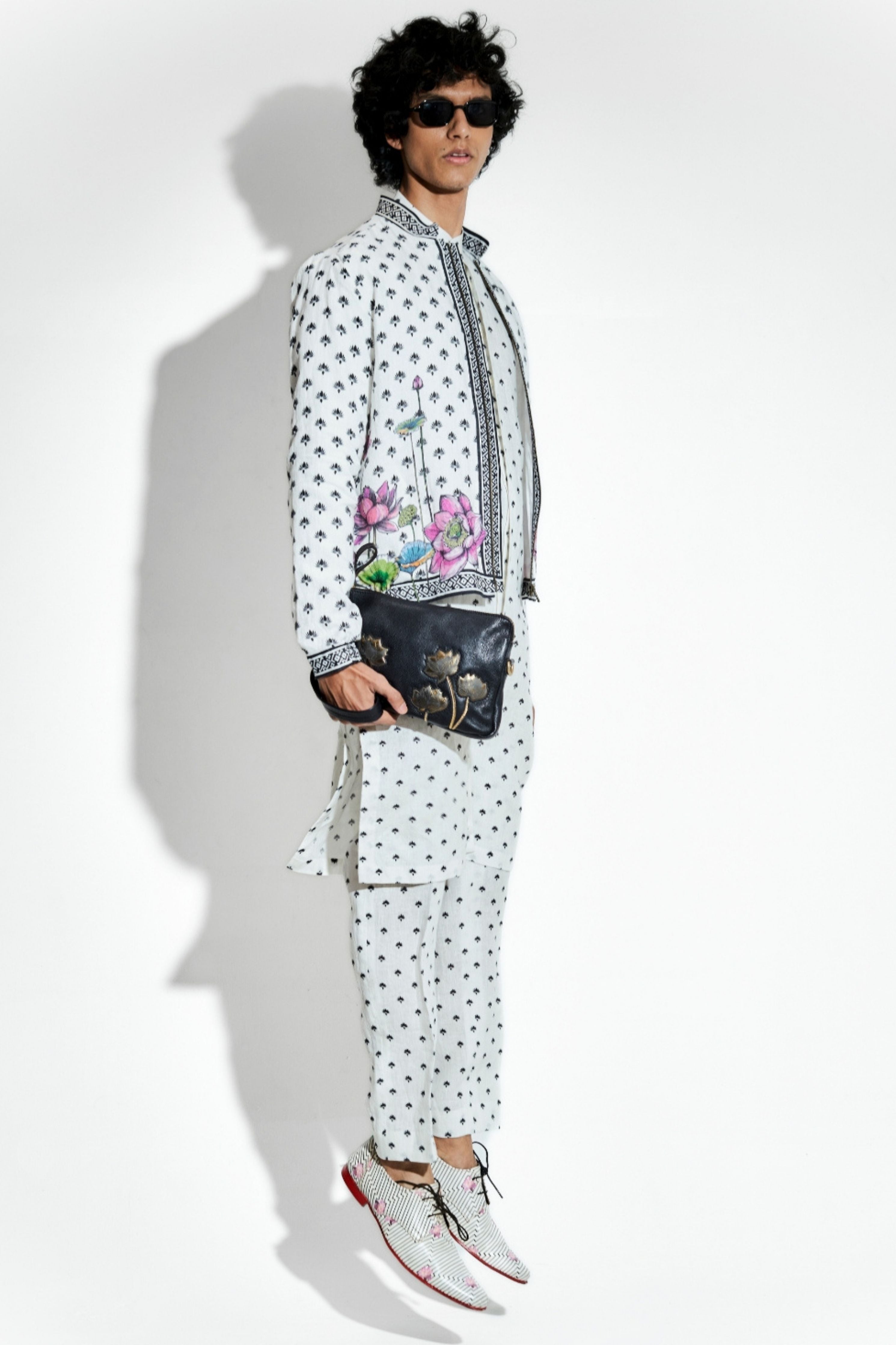 Marg Printed Linen Bomber Jacket