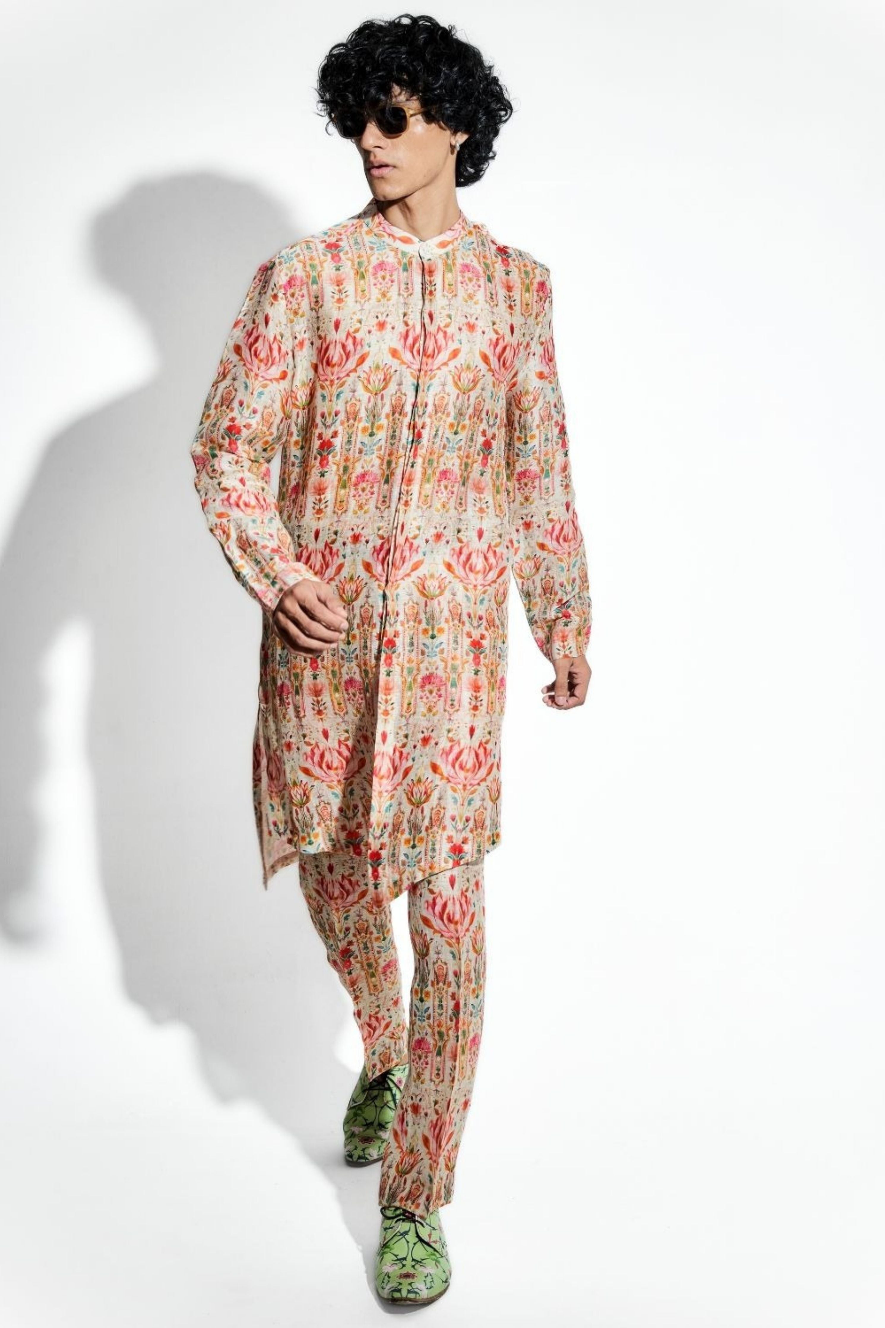 Ambar Printed Silk Linen Coord Set
