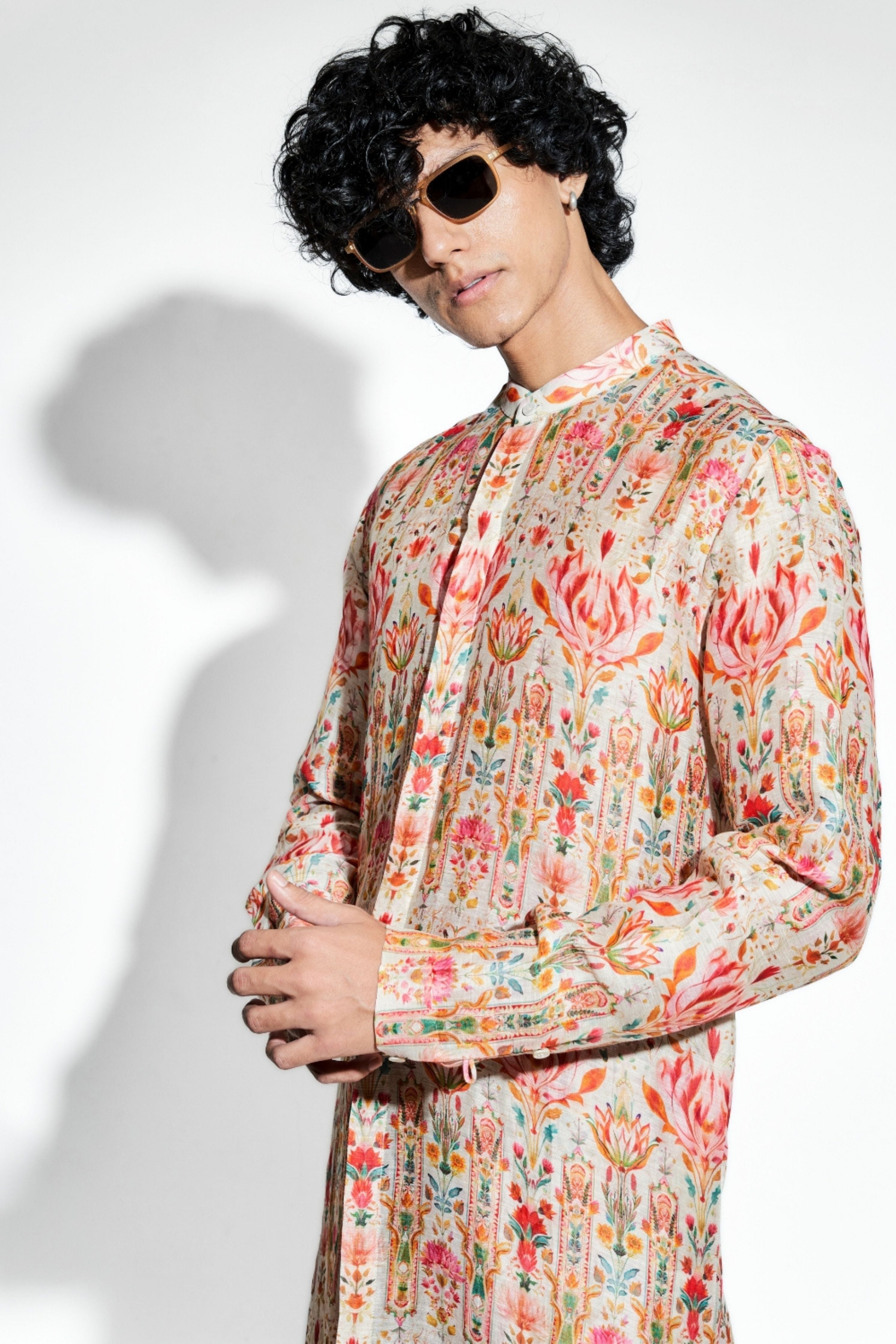 Ambar Printed Silk Linen Co-Ord Set