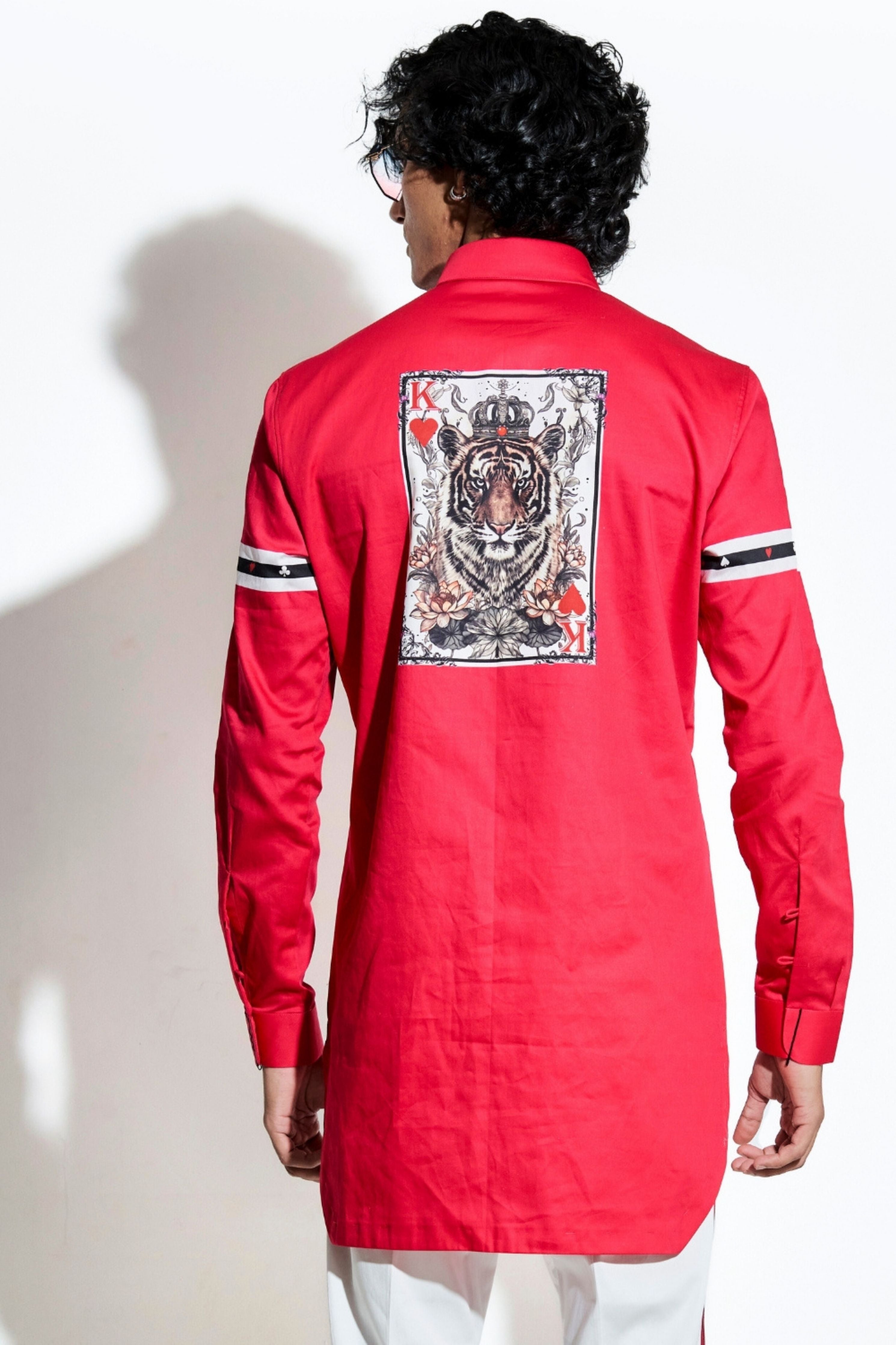 Red Tiger Taash Printed Shirt