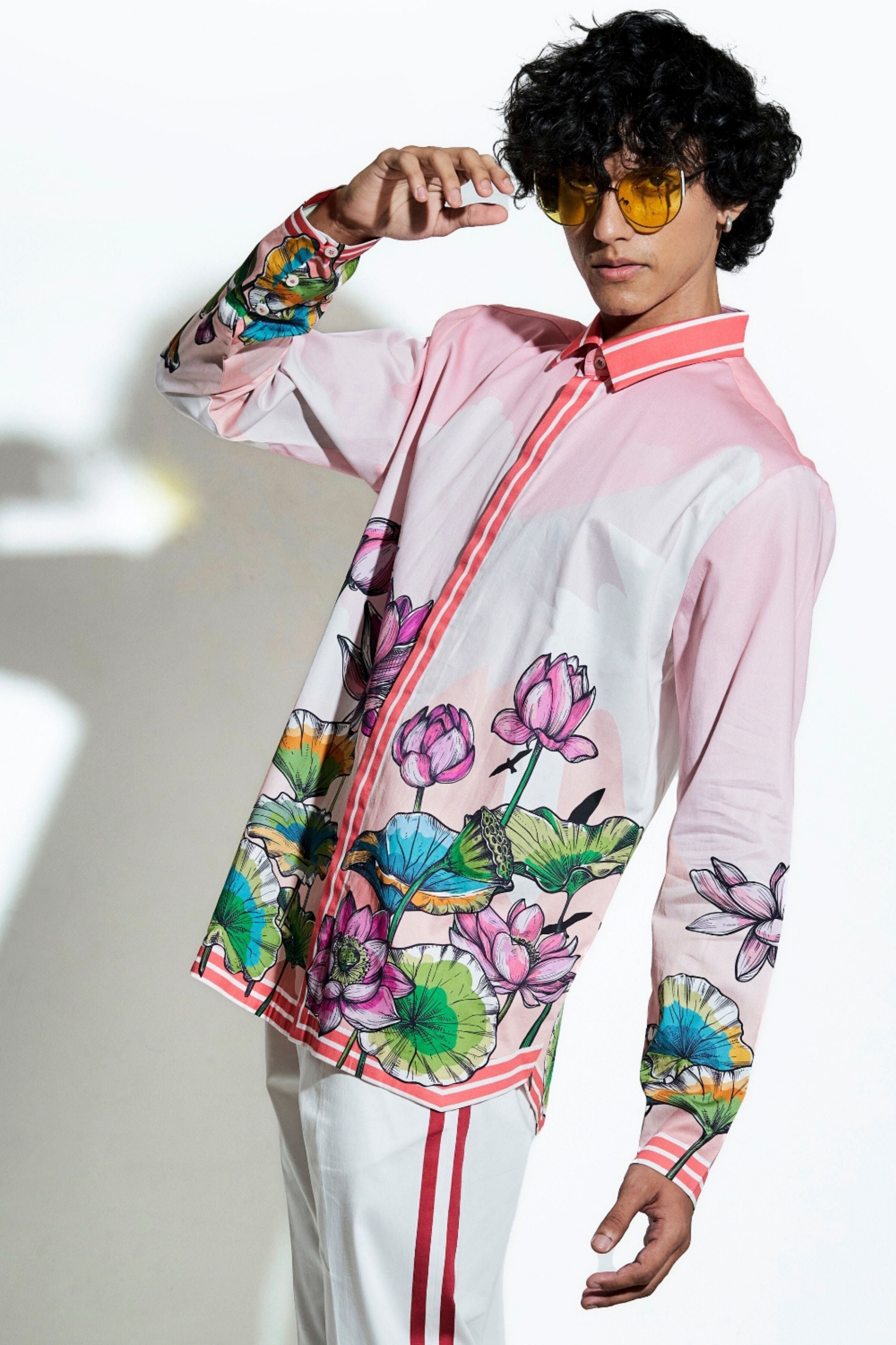 Lotus Blume Peach Signature Printed Shirt