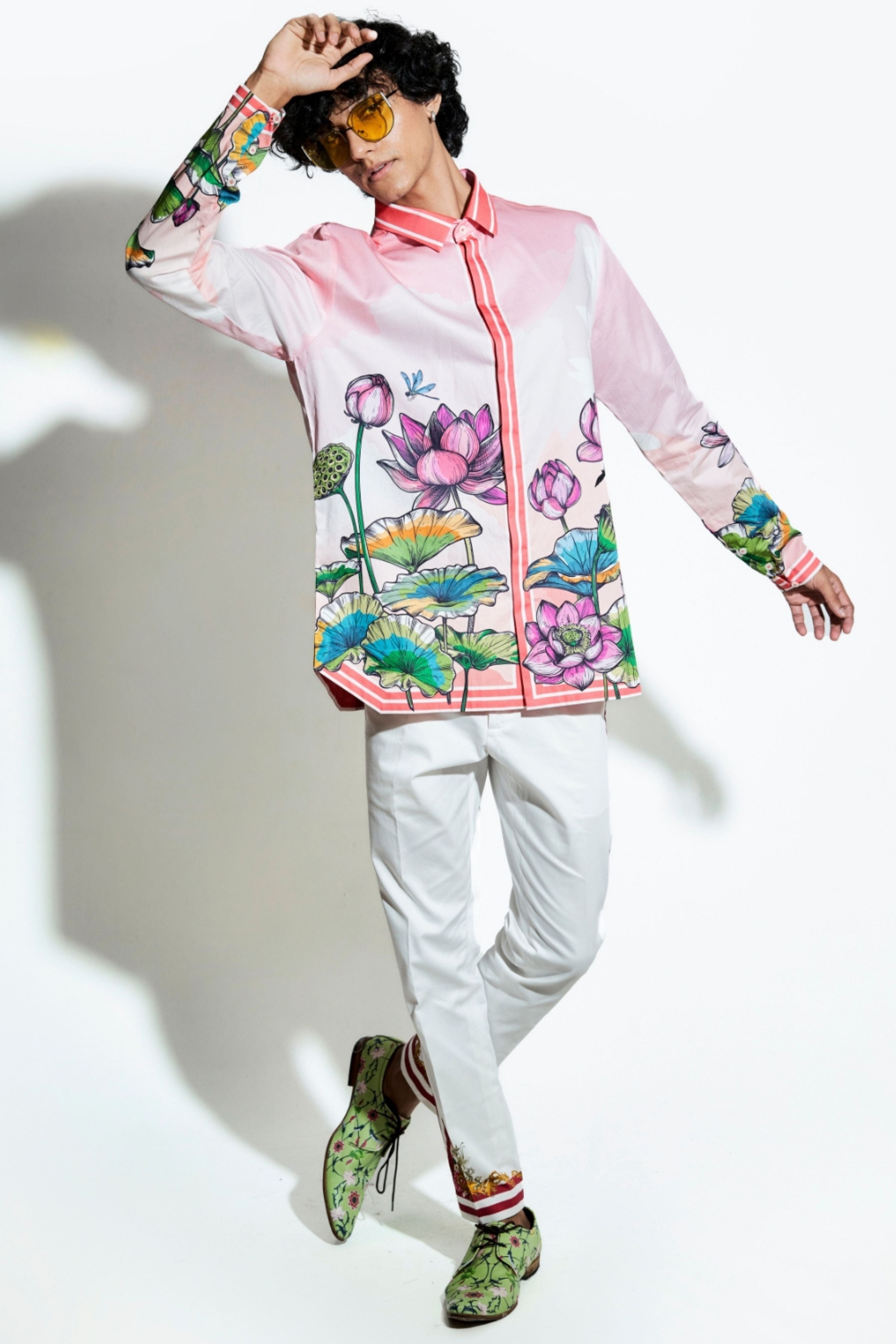 Lotus Blume Peach Signature Printed Shirt