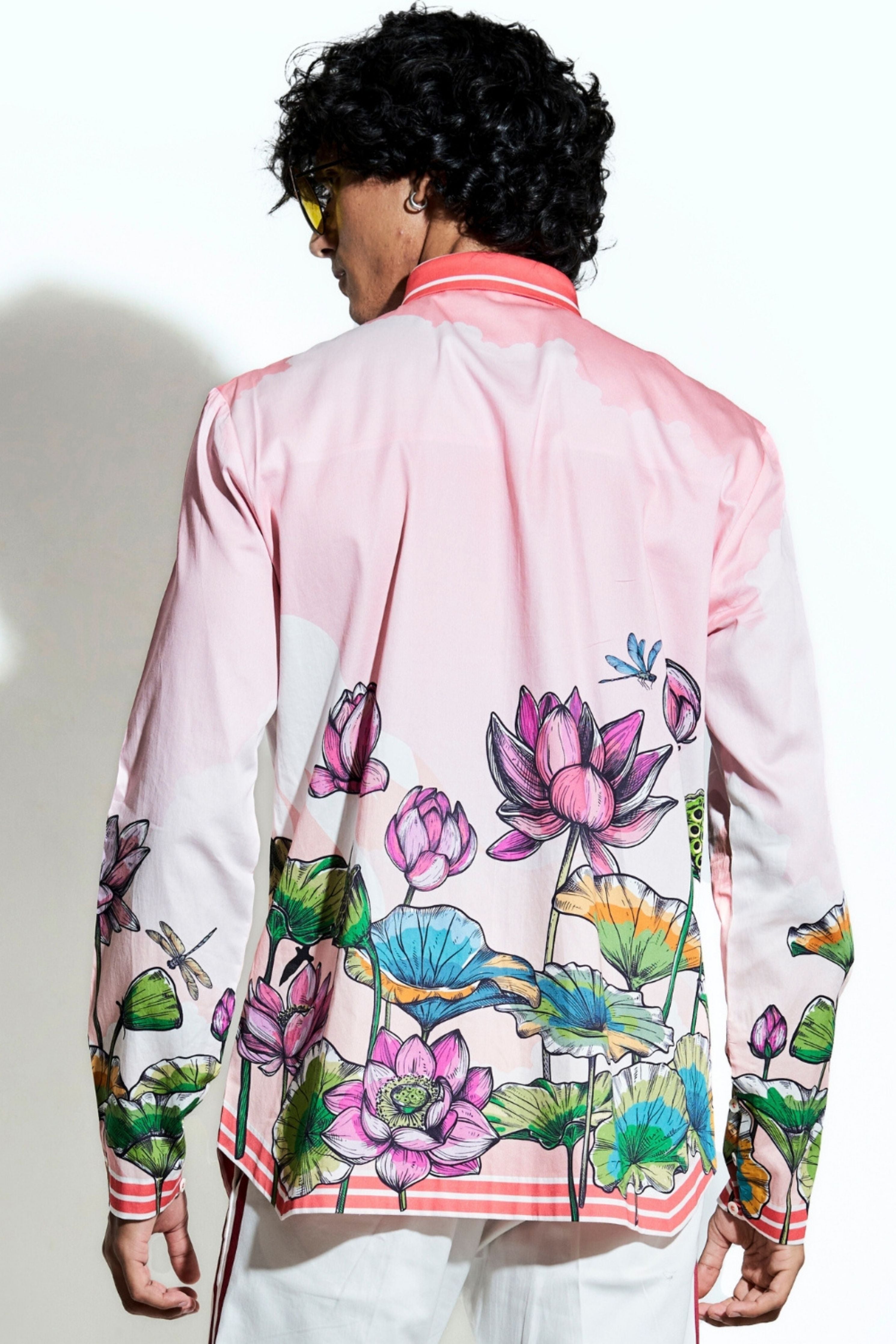 Lotus Blume Peach Signature Printed Shirt