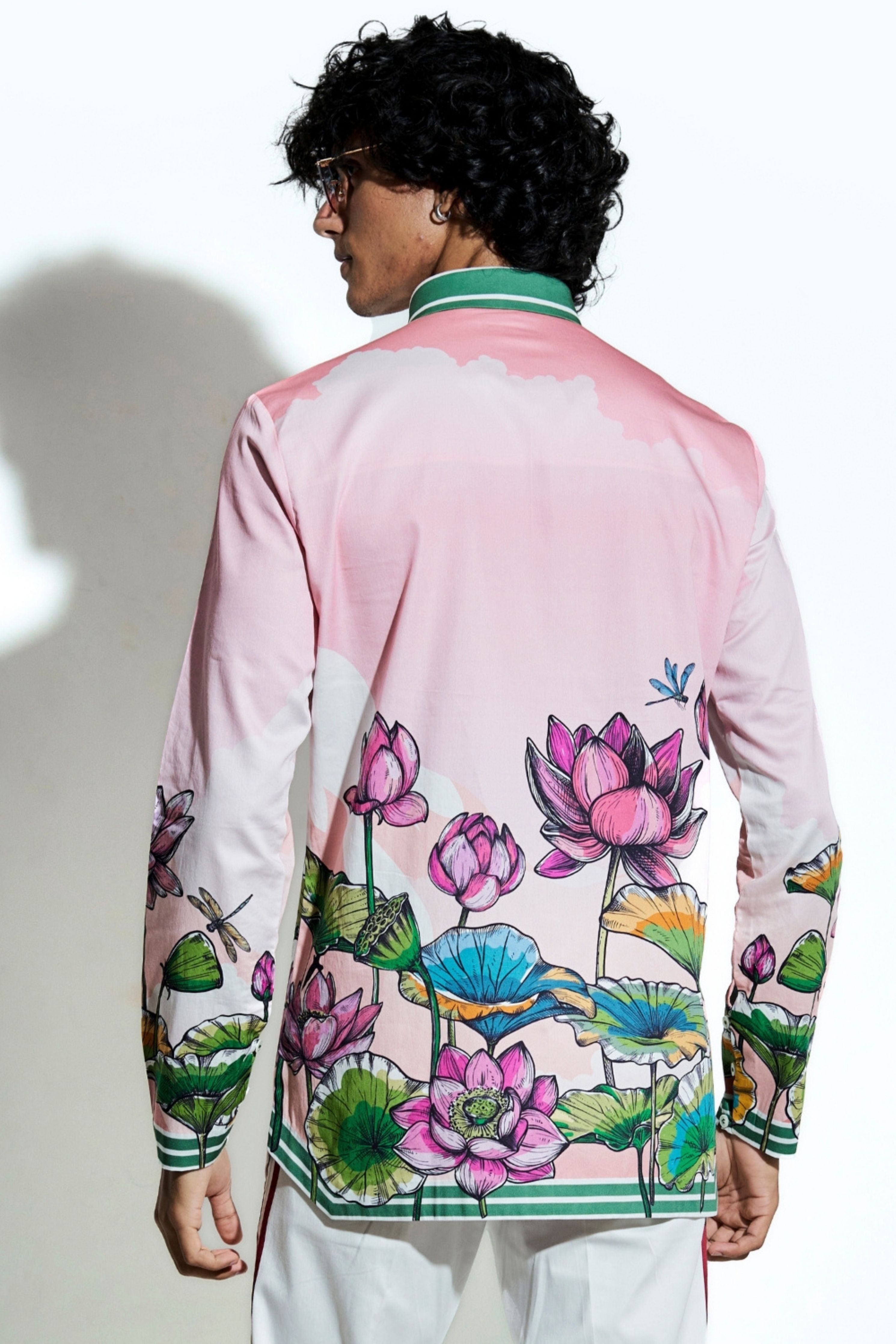 Lotus Blume Turq Signature Printed Shirt