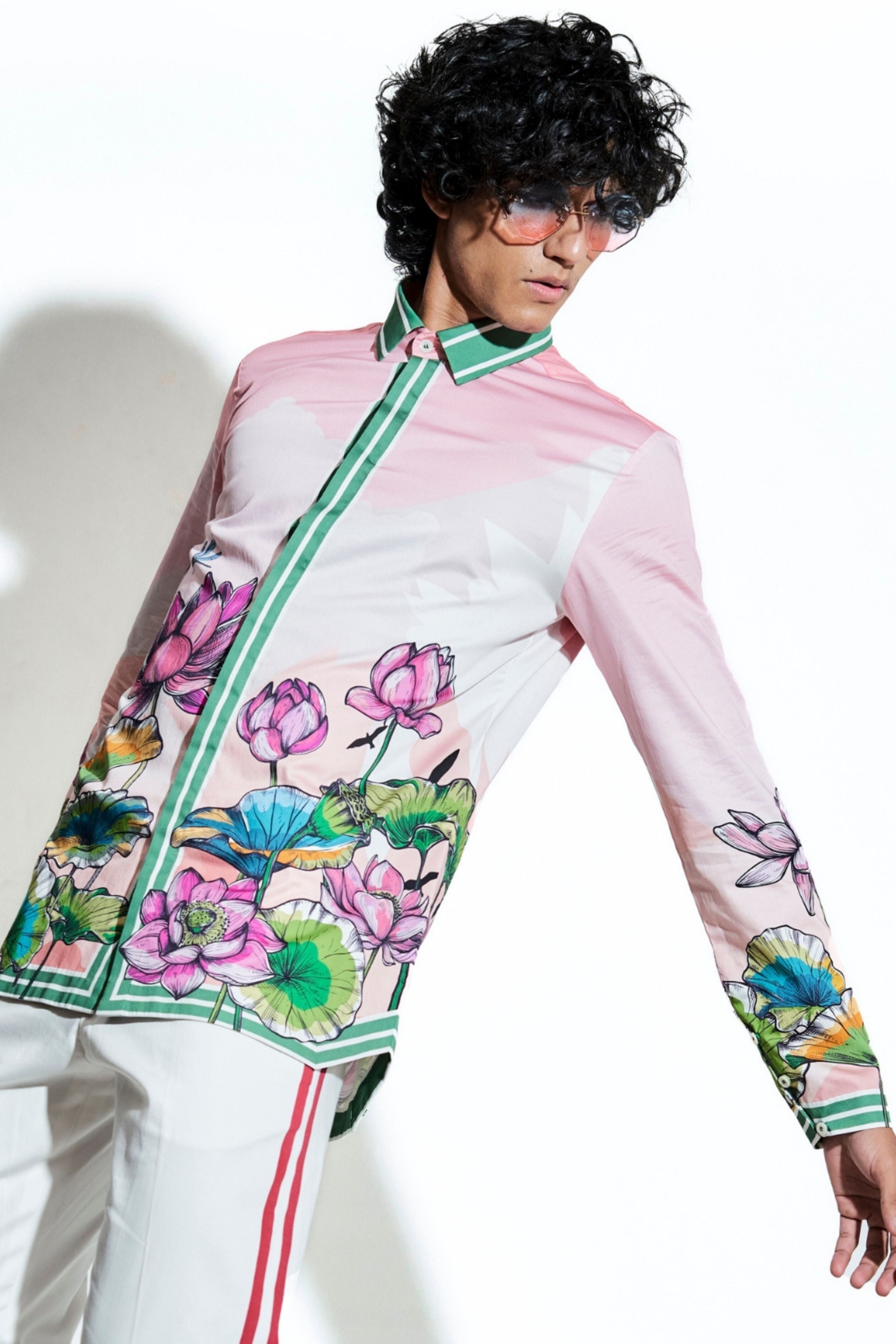 Lotus Blume Turq Signature Printed Shirt