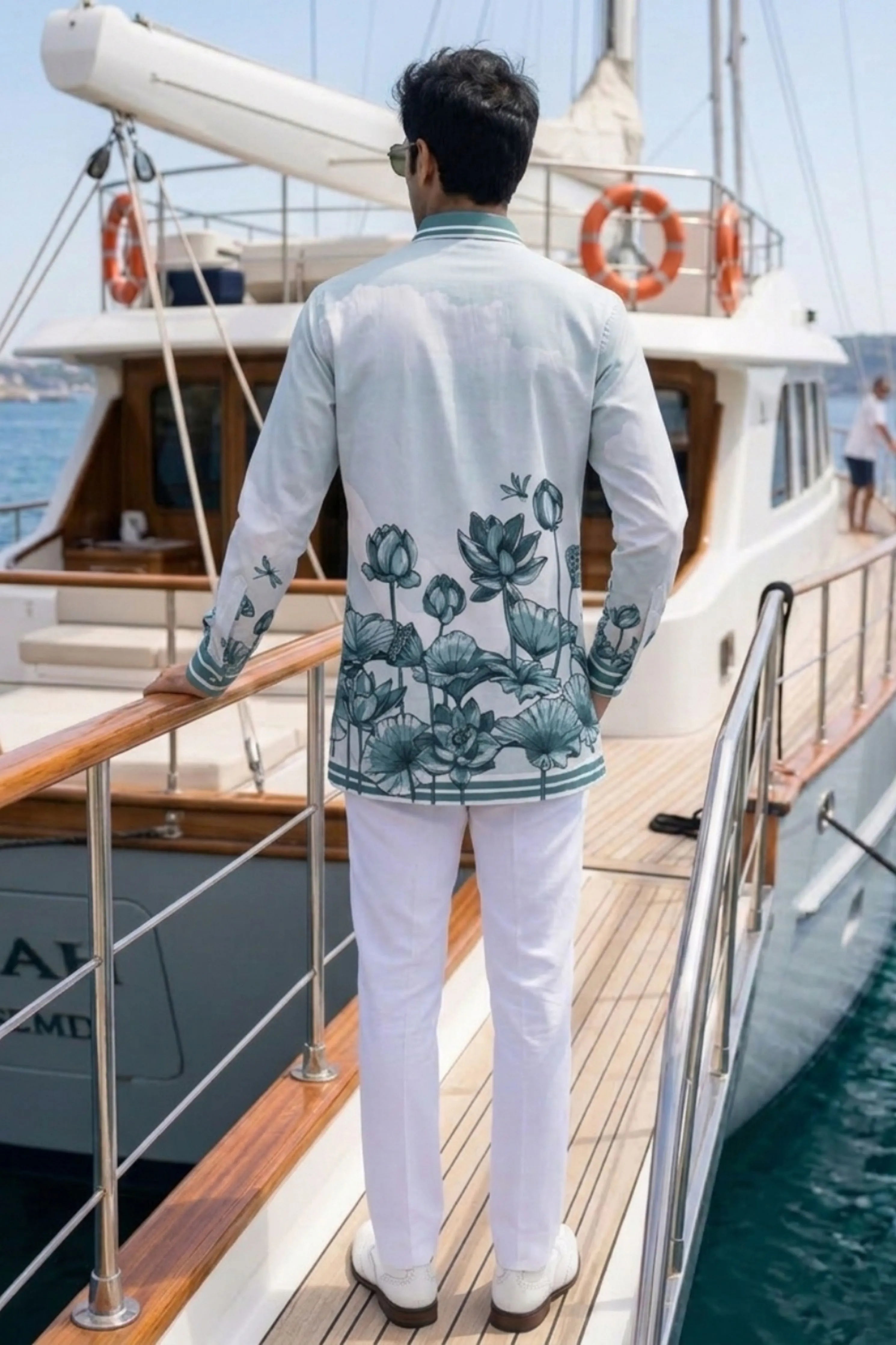 Lotus Blume Grey Printed Shirt