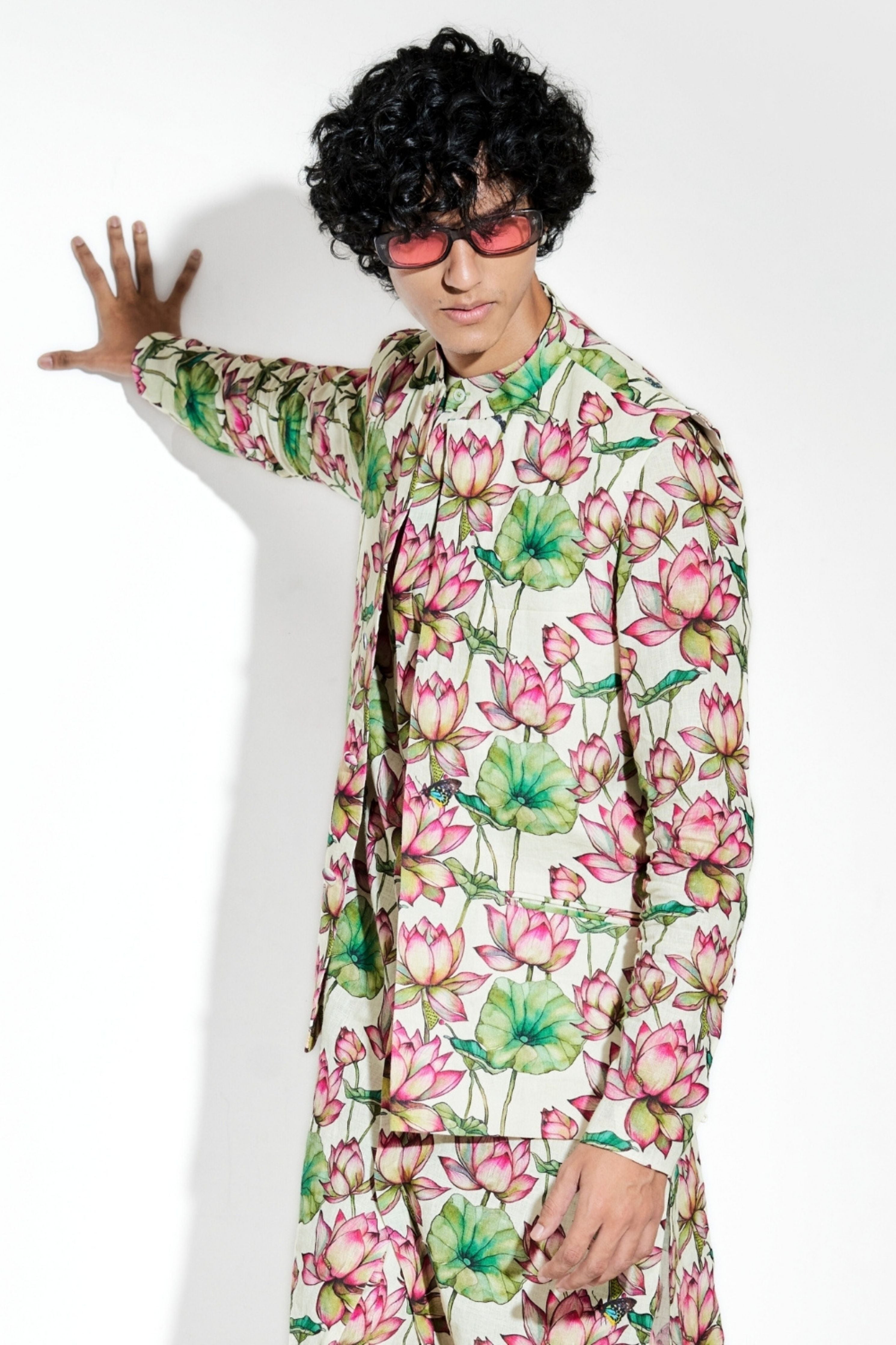 Zambak Printed Linen Bundi