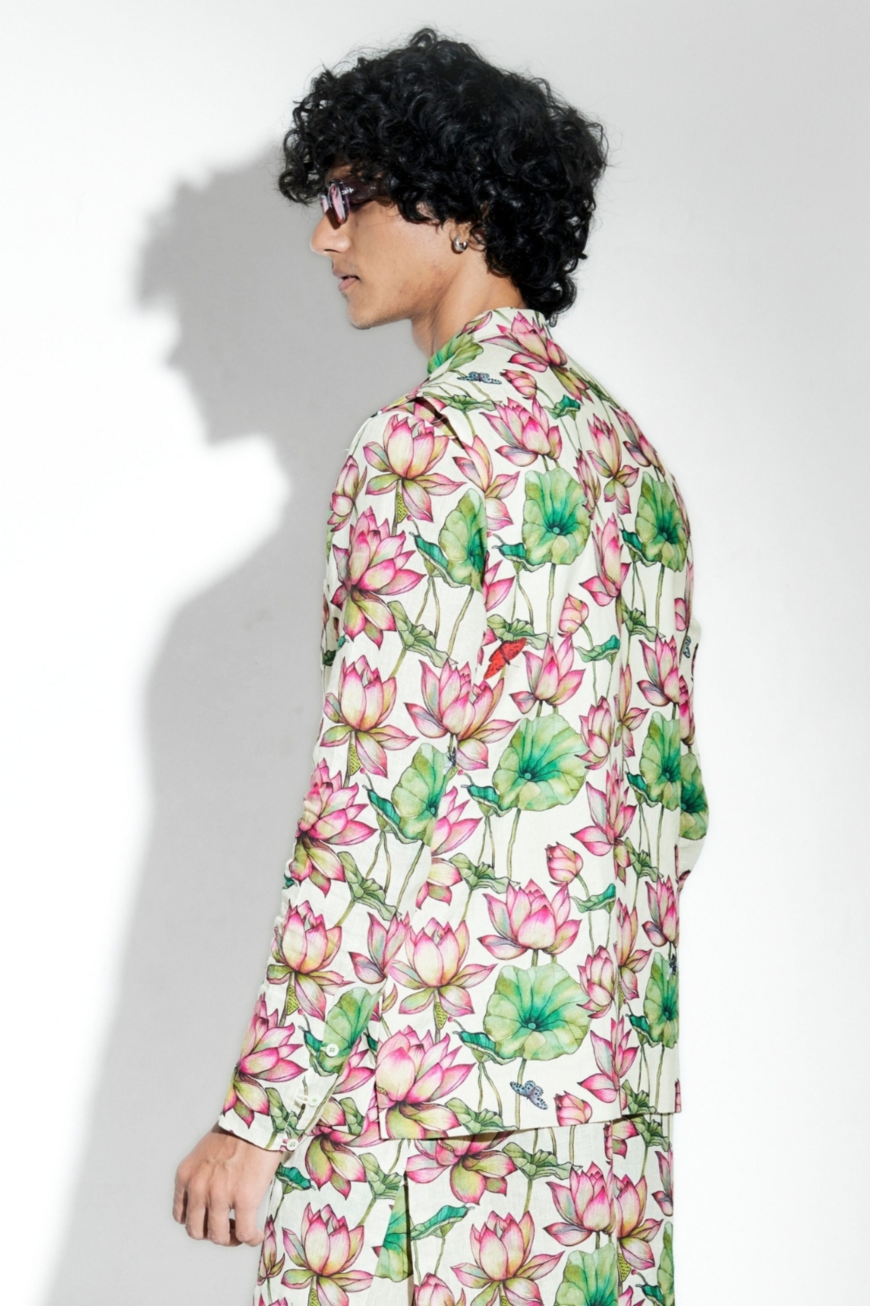 Zambak Printed Linen Bundi
