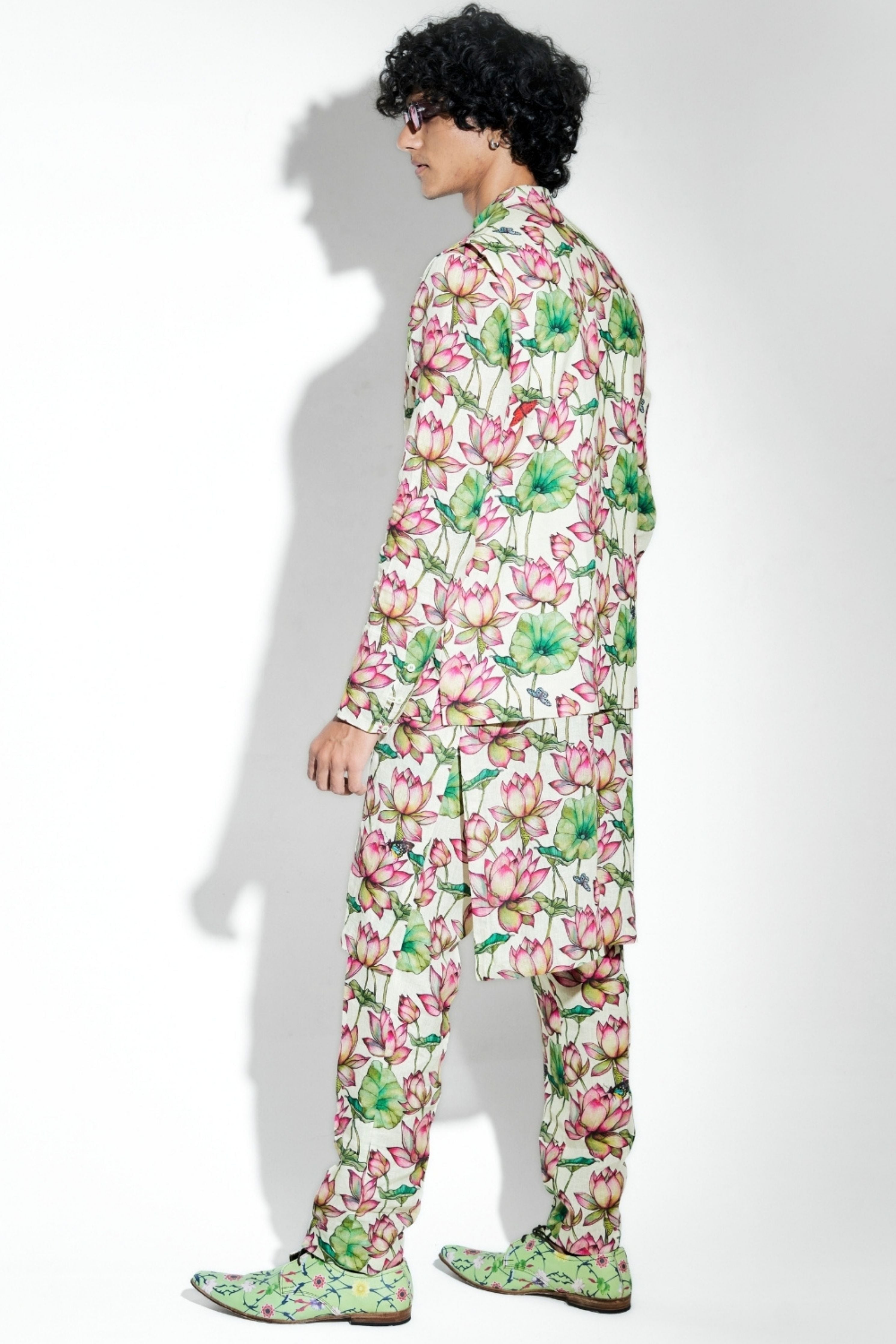 Zambak Printed Linen Bundi