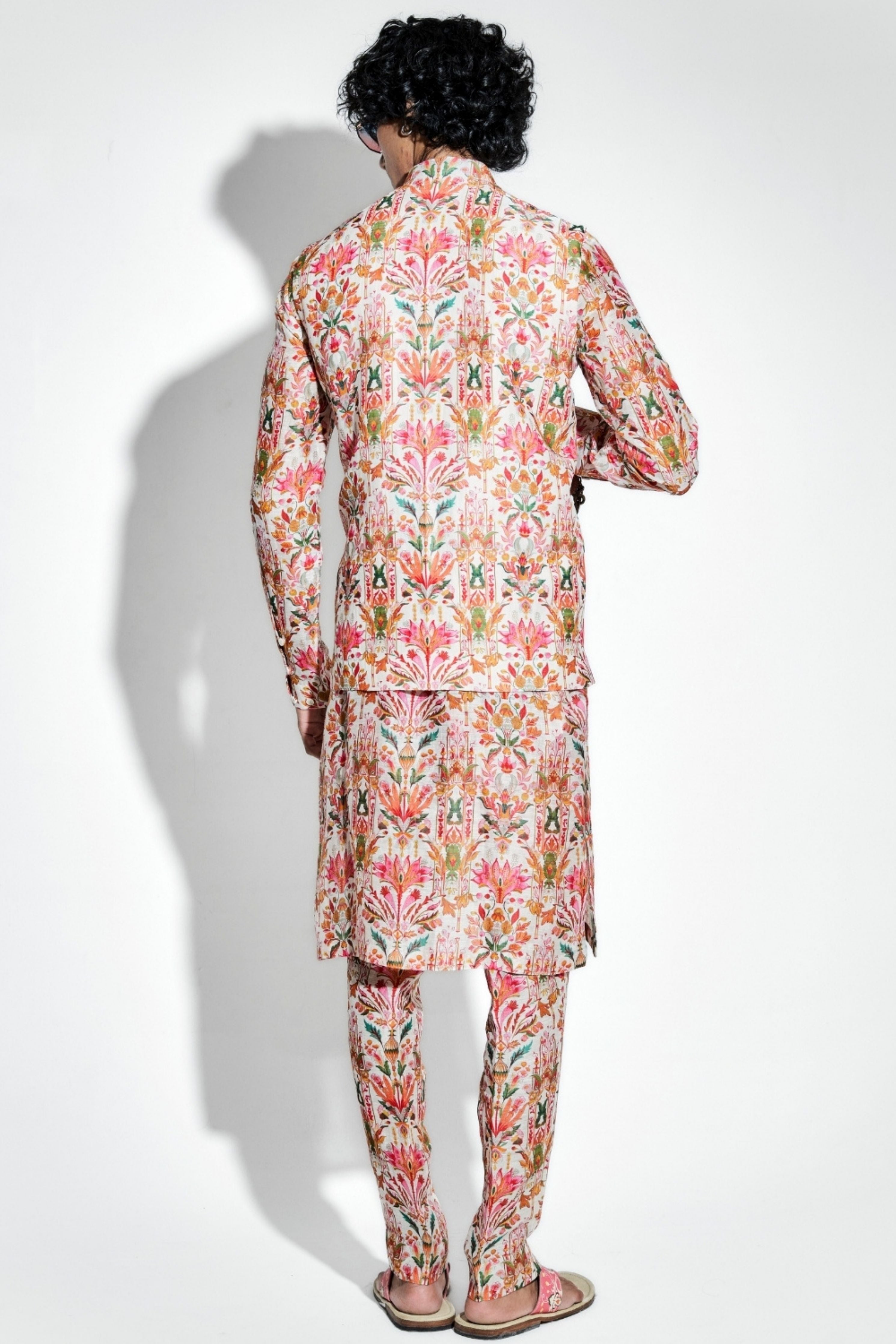 Taavare Printed Silk Linen Bundi