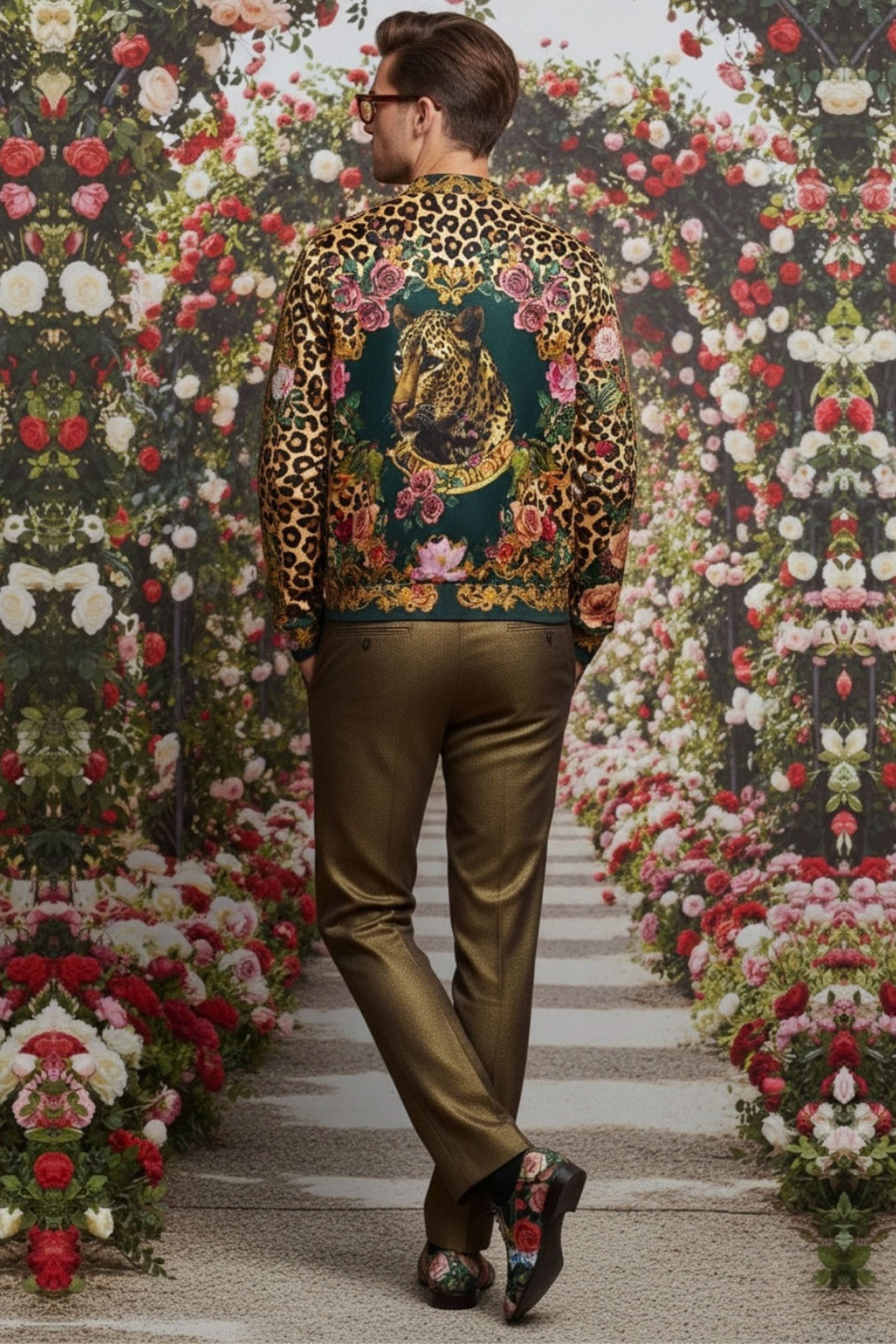 Twilight Leopard Printed Bomber Jacket