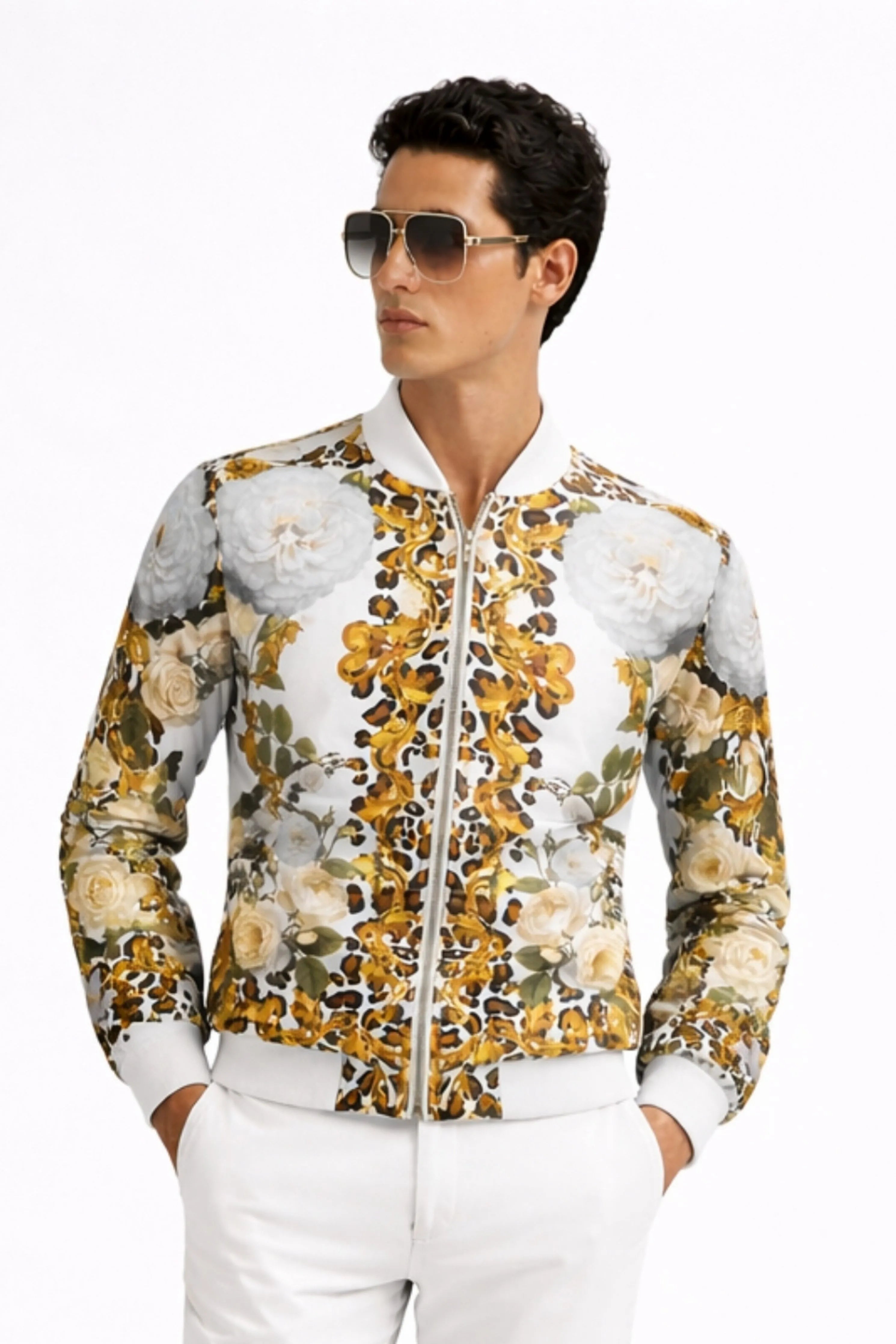 Jeffery Engineered Printed Bomber Jacket