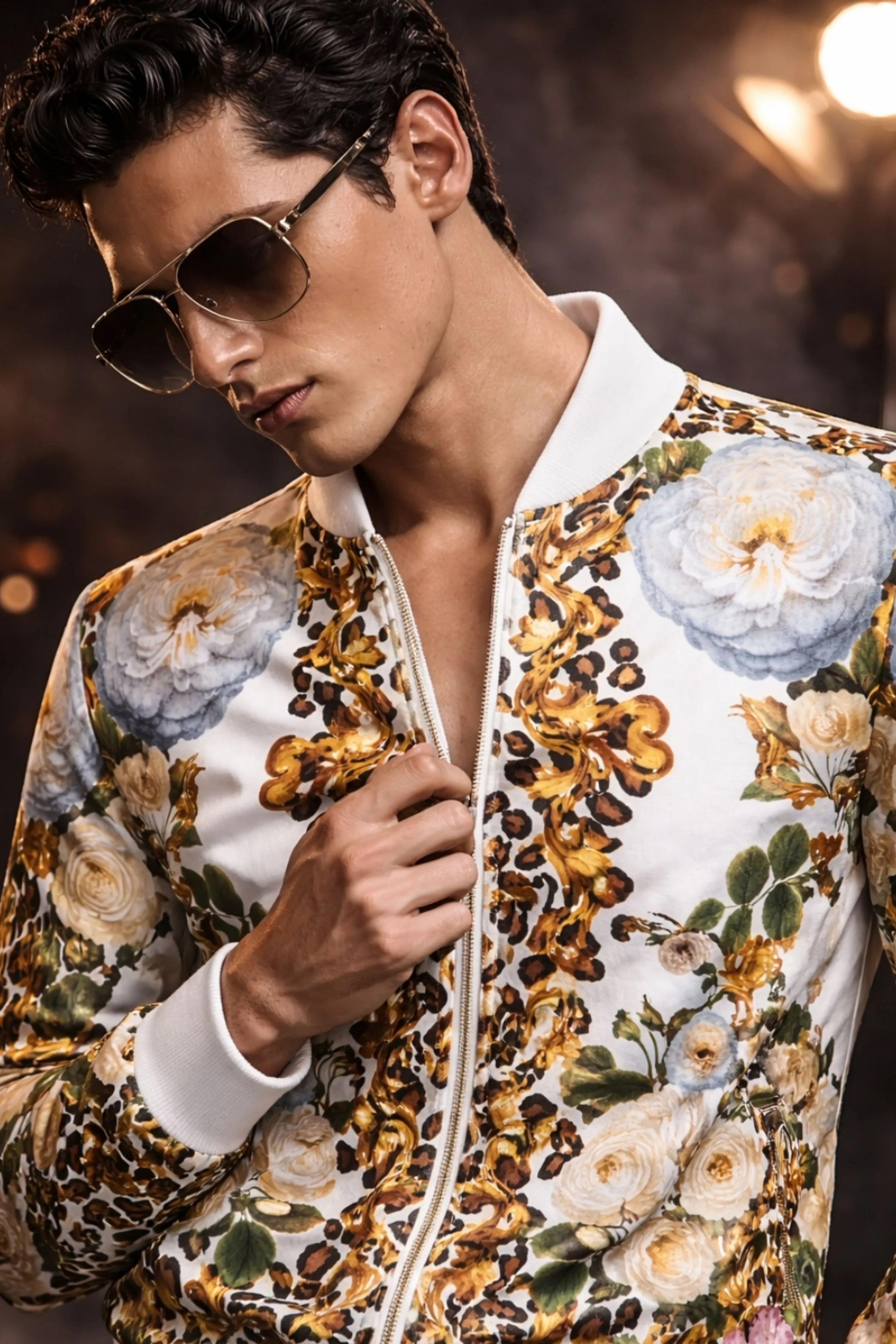 Jeffery Engineered Printed Bomber Jacket