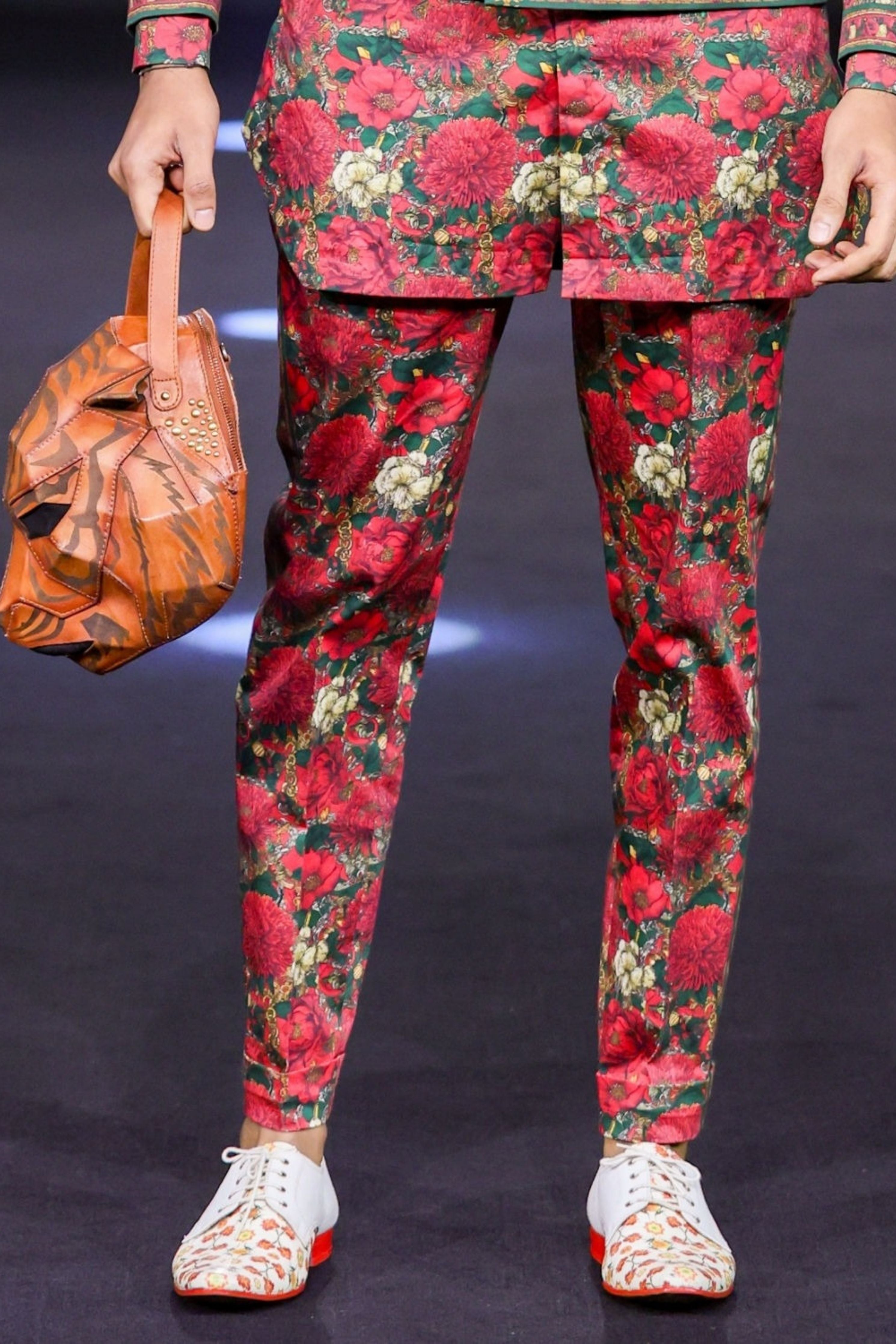 Roman Double Breasted Printed Blazer