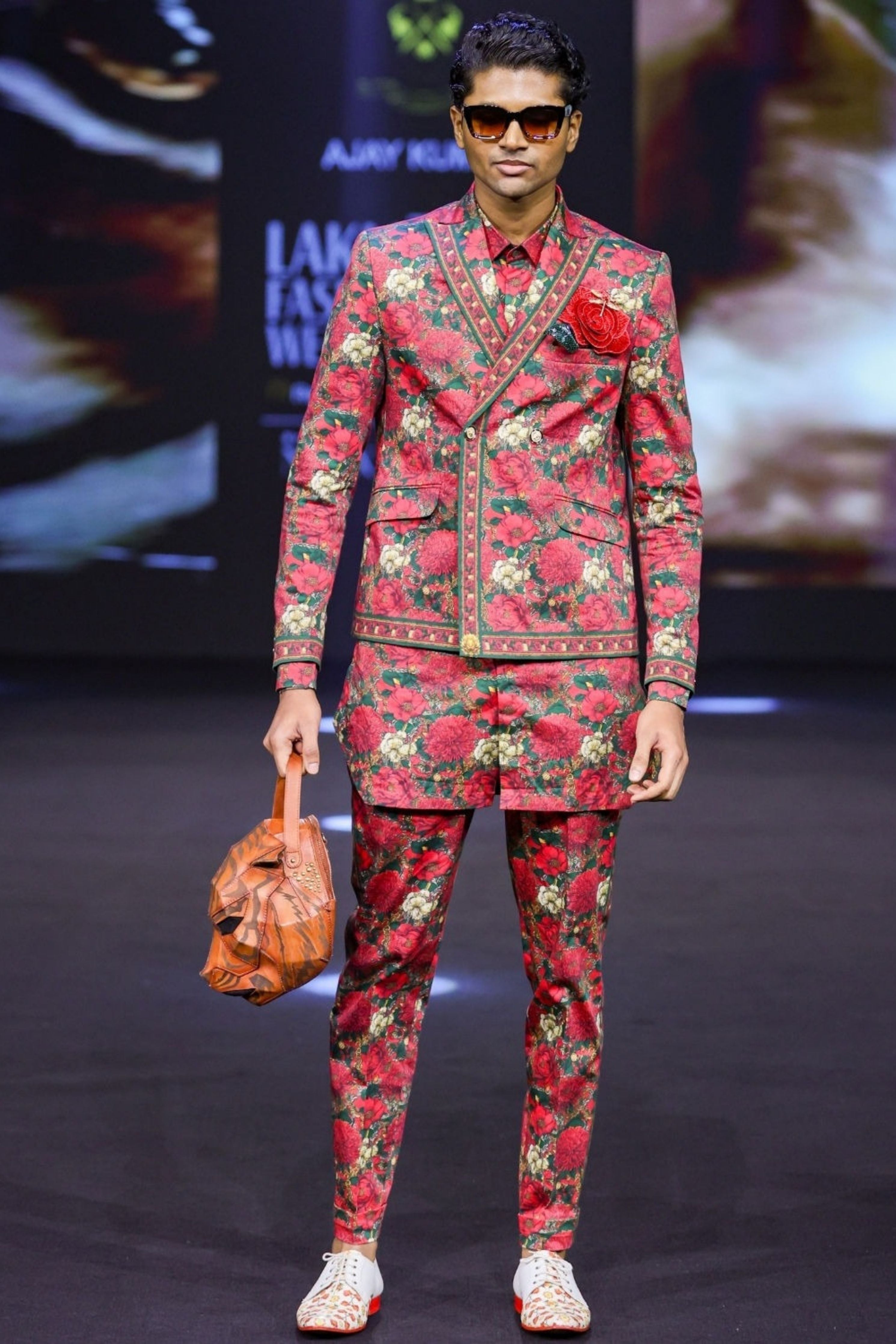 Roman Double Breasted Printed Suit