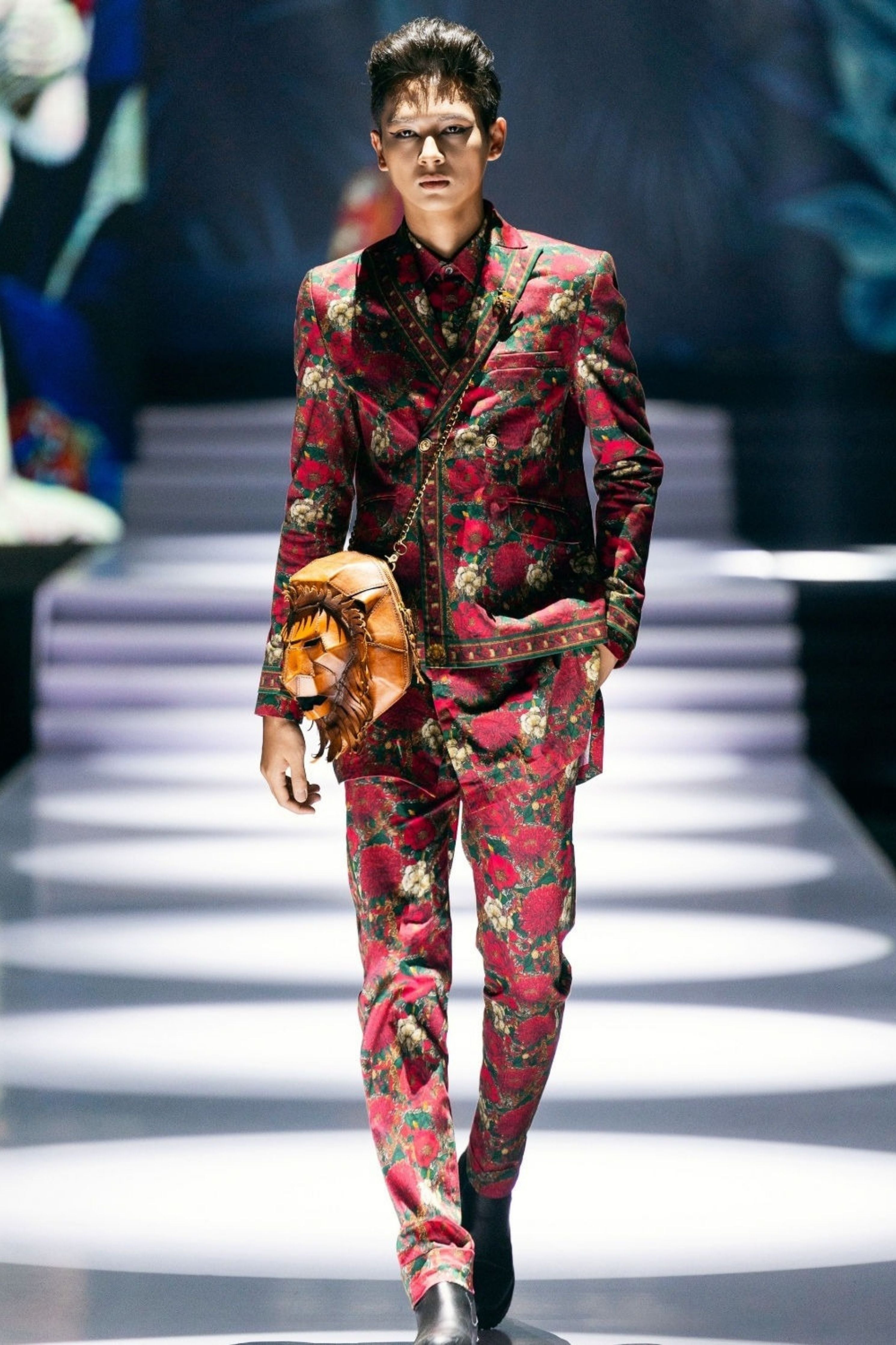 Roman Double Breasted Printed Suit