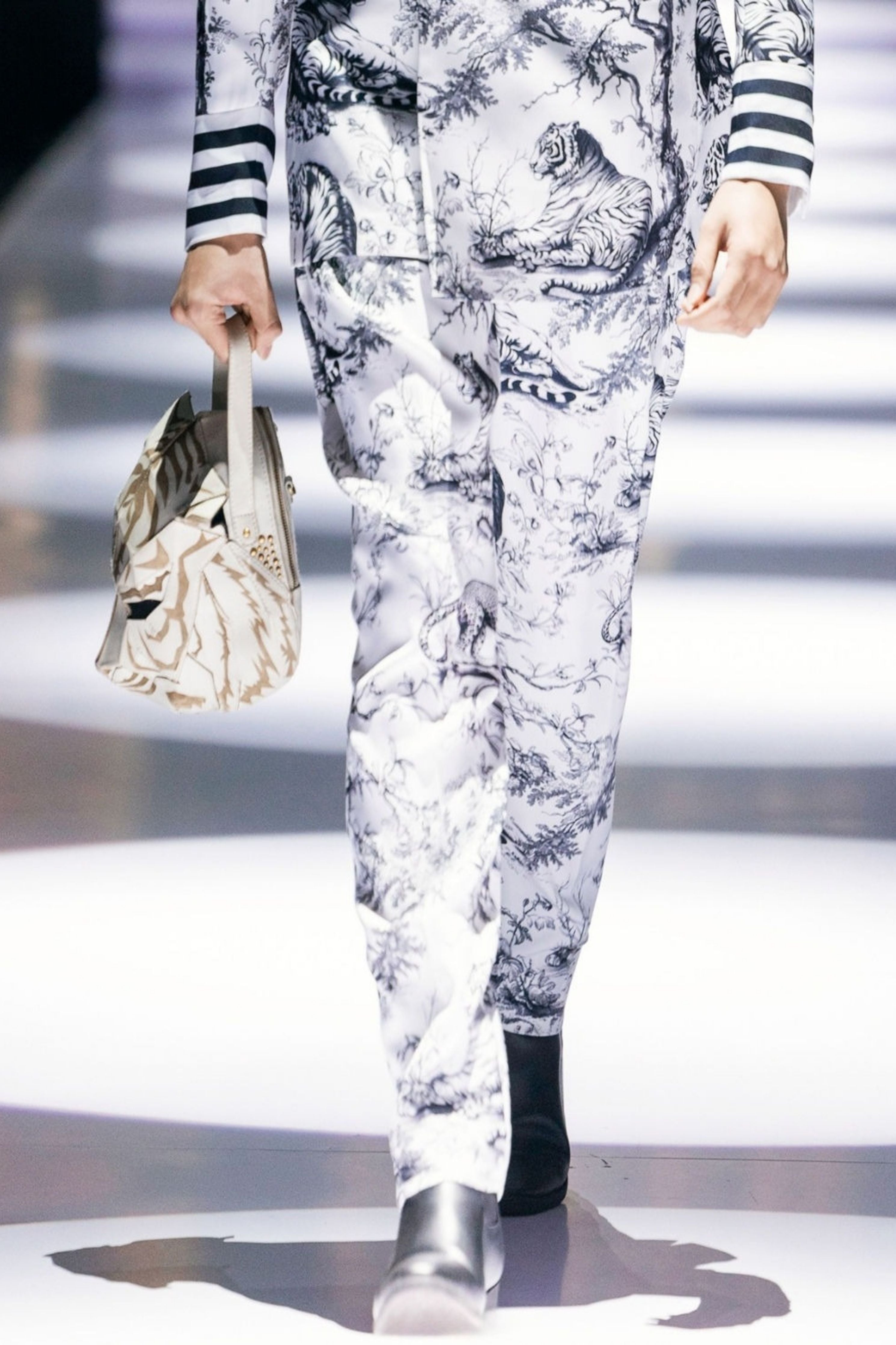 Daryl White Double Breasted Printed Suit