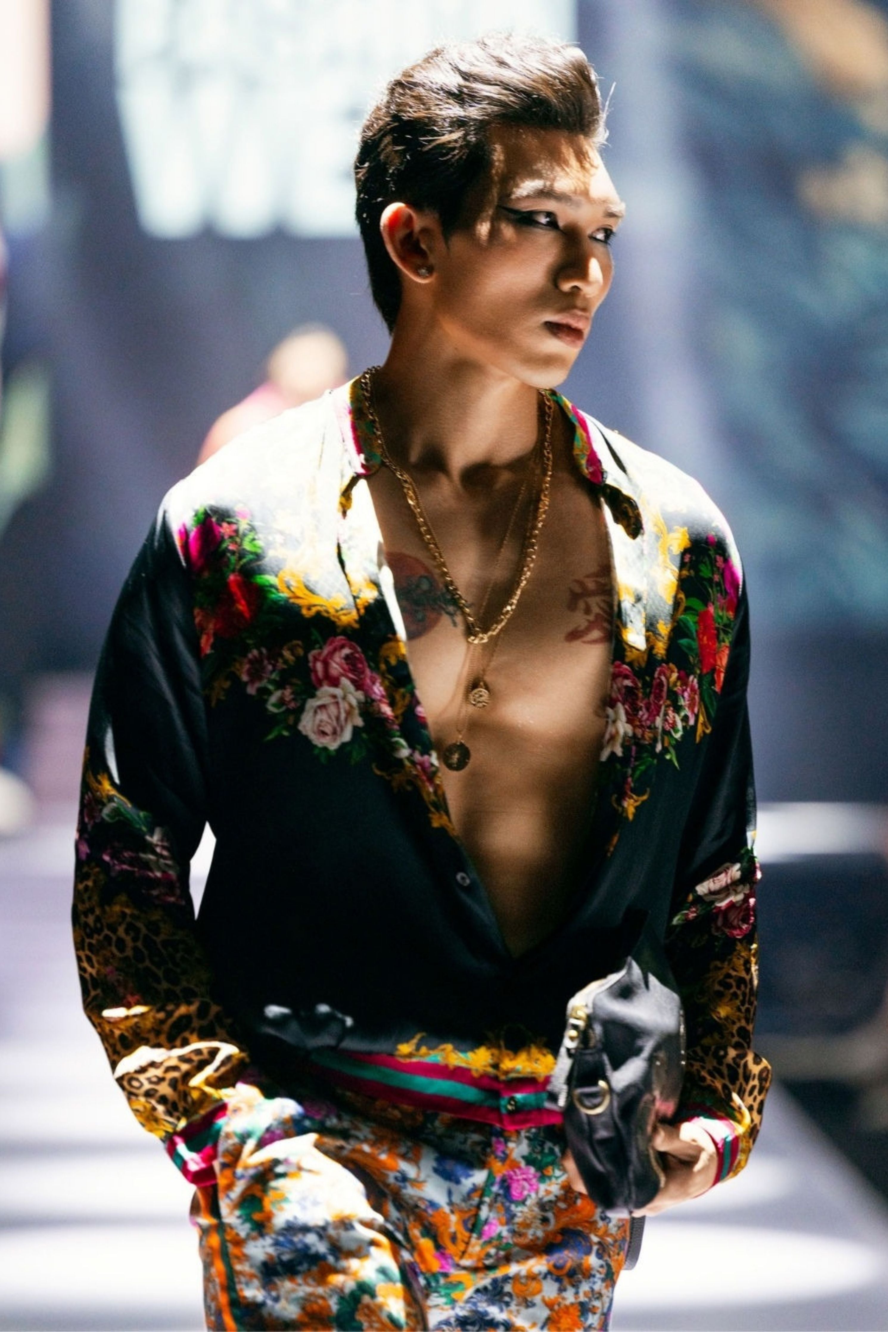 Samrat Black Engineered Printed Shirt