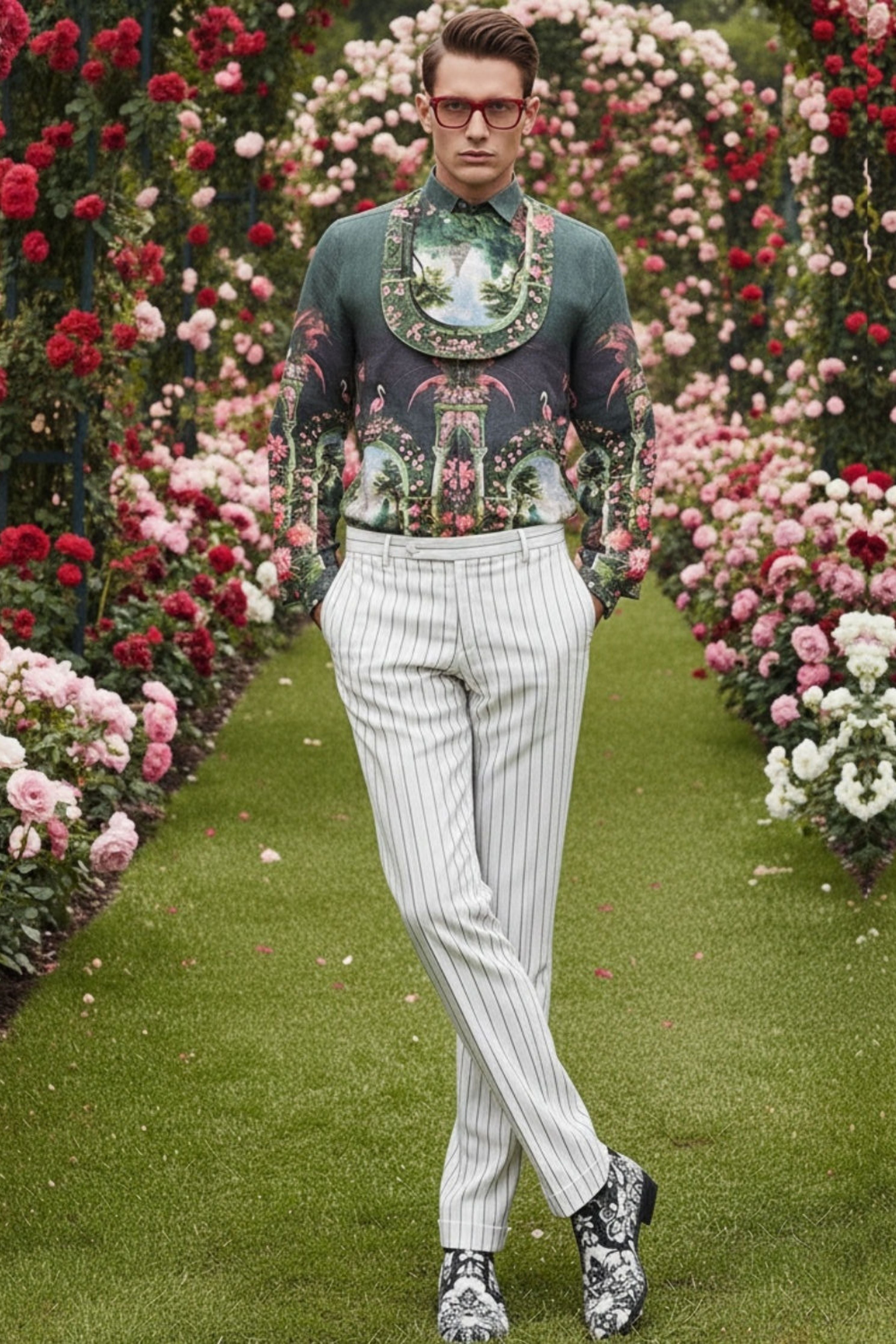 Sacred Linen Engineered Printed Shirt