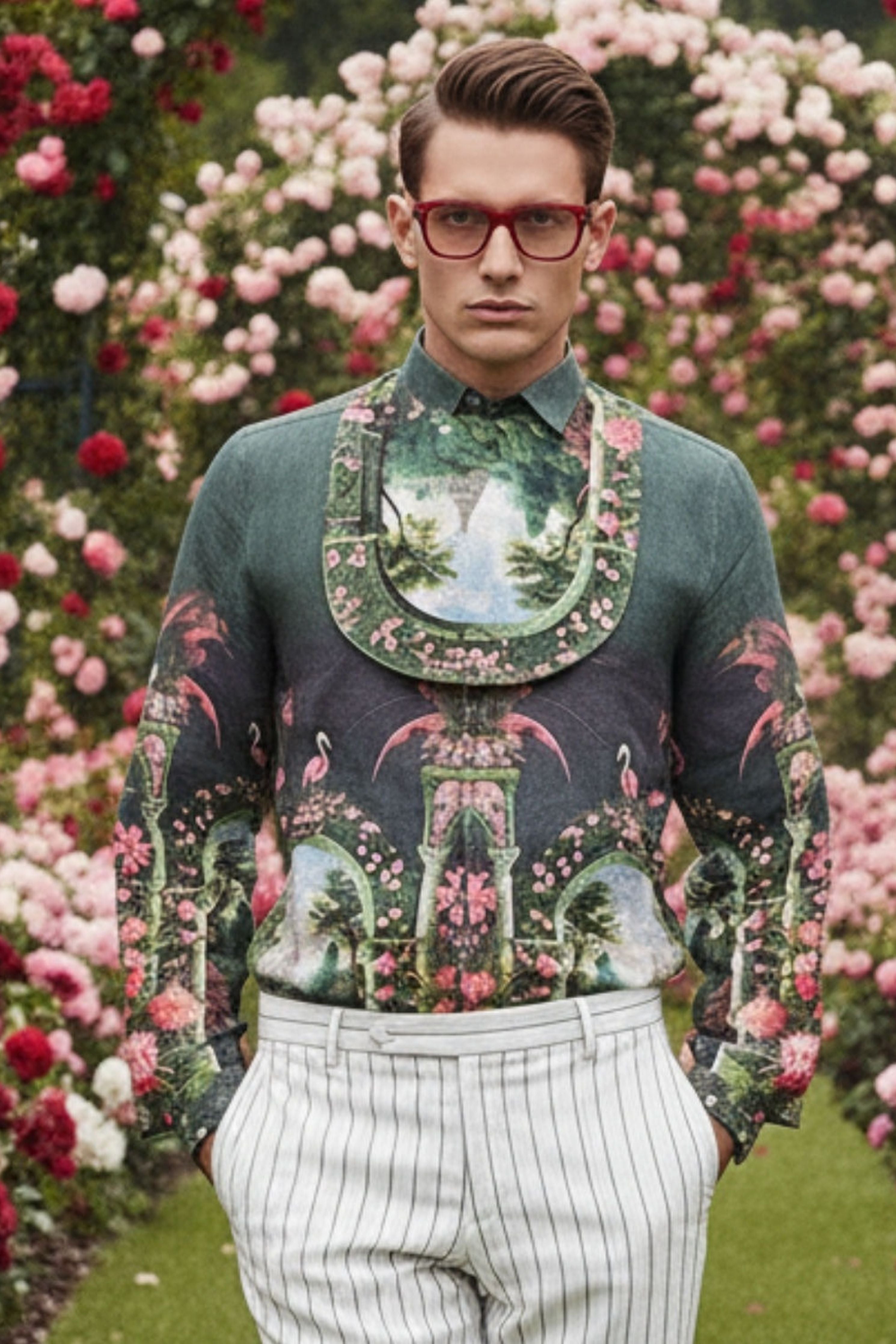 Sacred Linen Engineered Printed Shirt