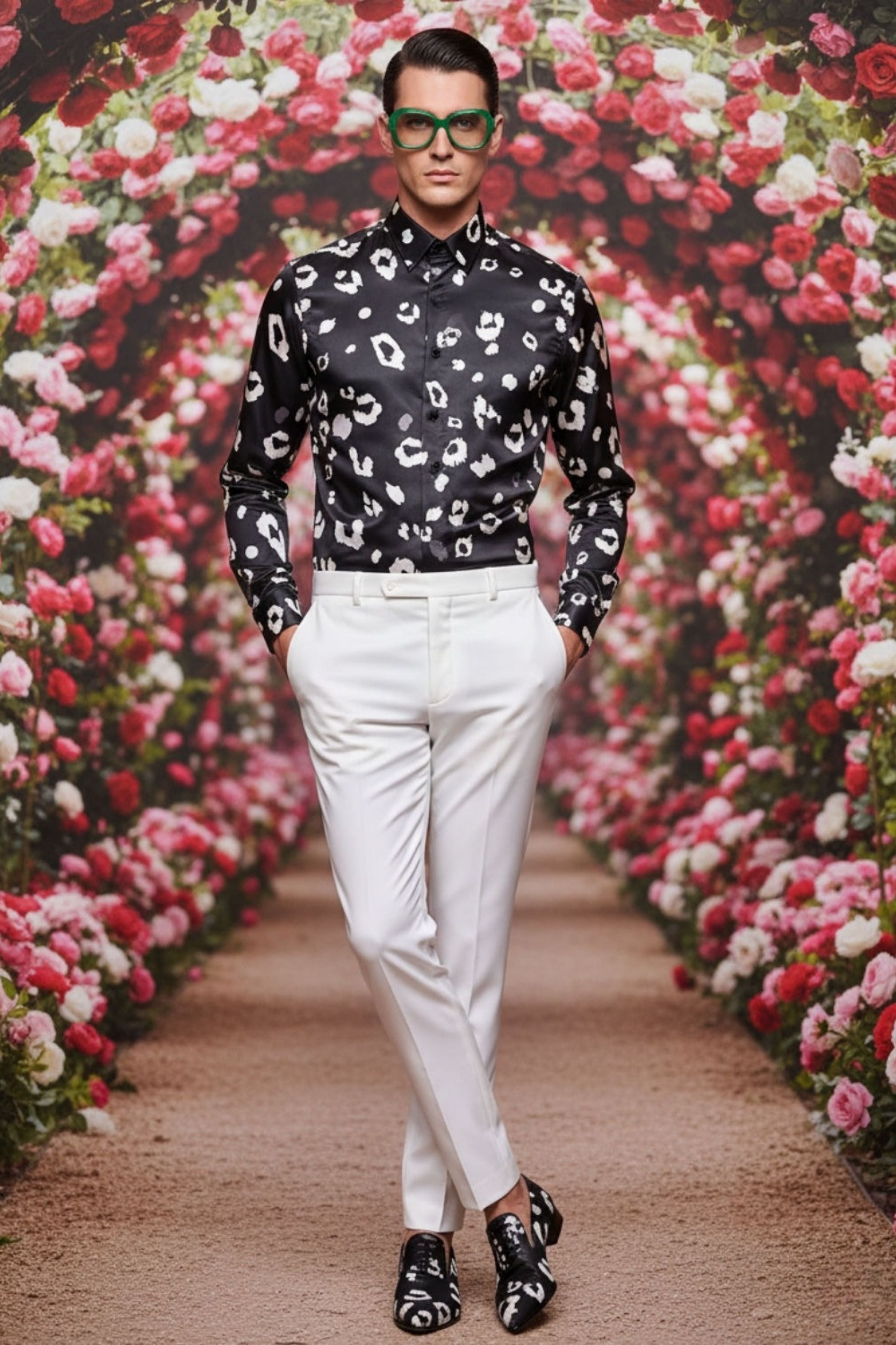 Shabd Black Leopard Printed Shirt