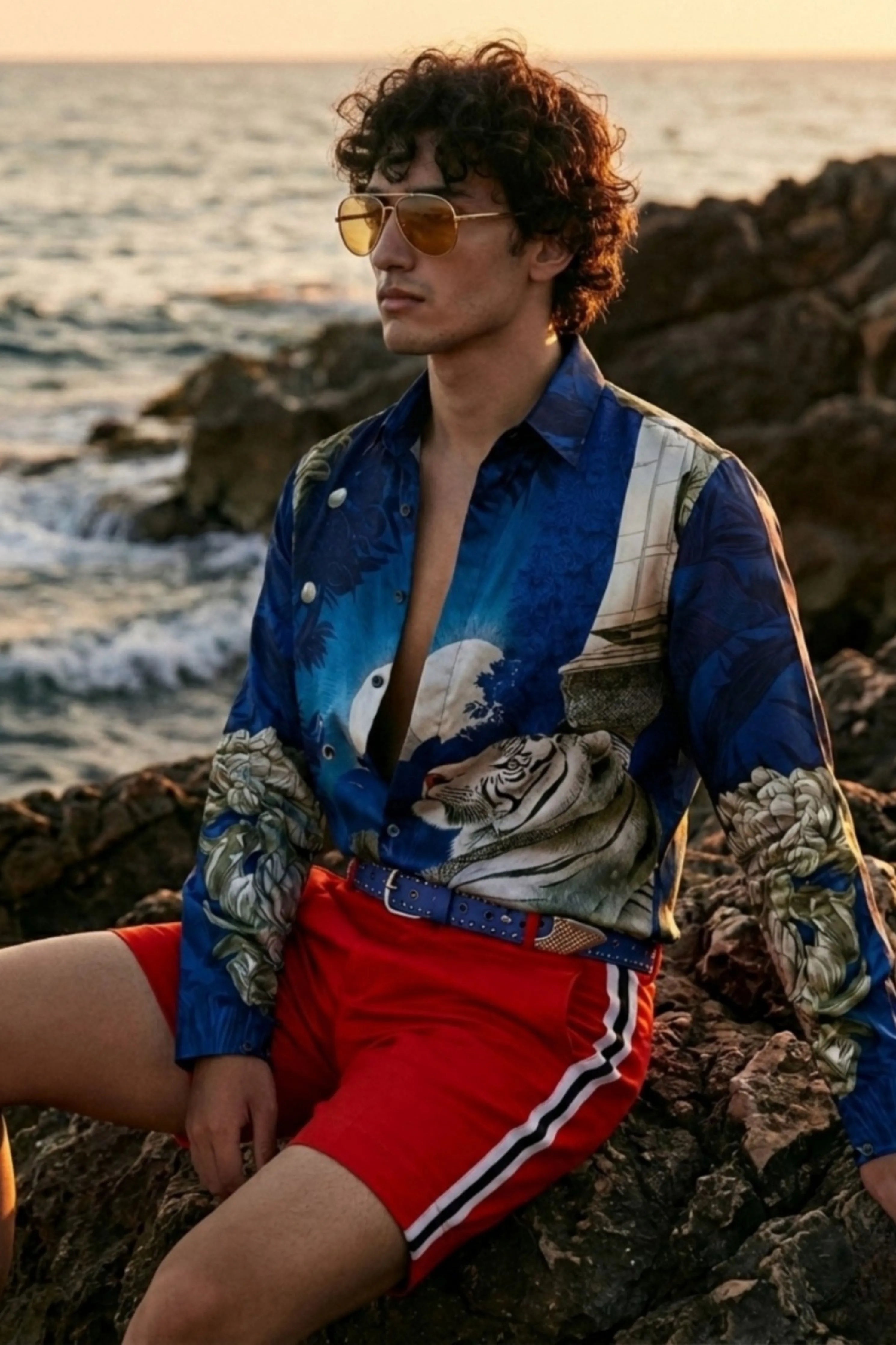 Blue Tiger Signature Printed Shirt