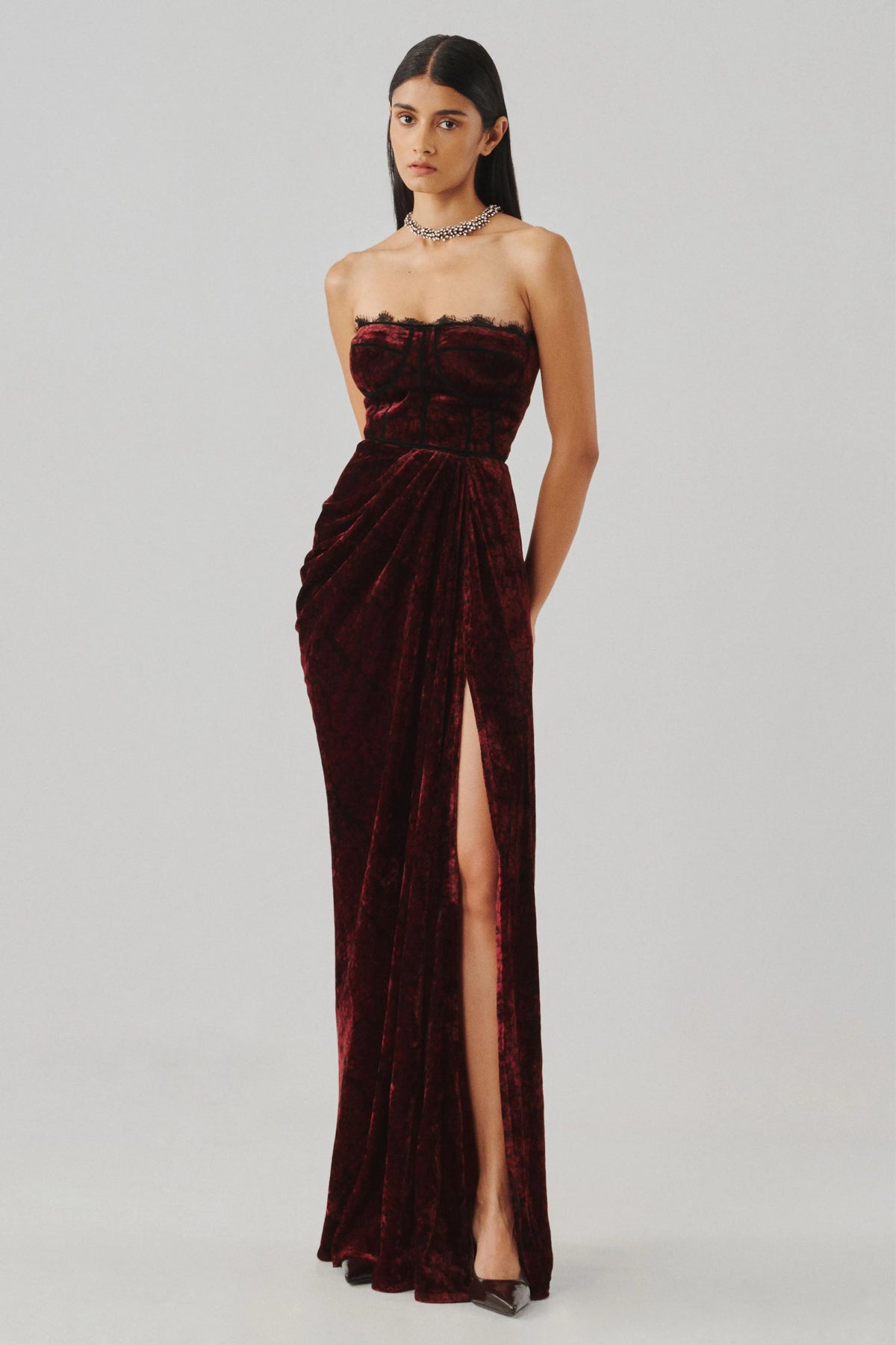 Charlotte velvet ajrakh gown