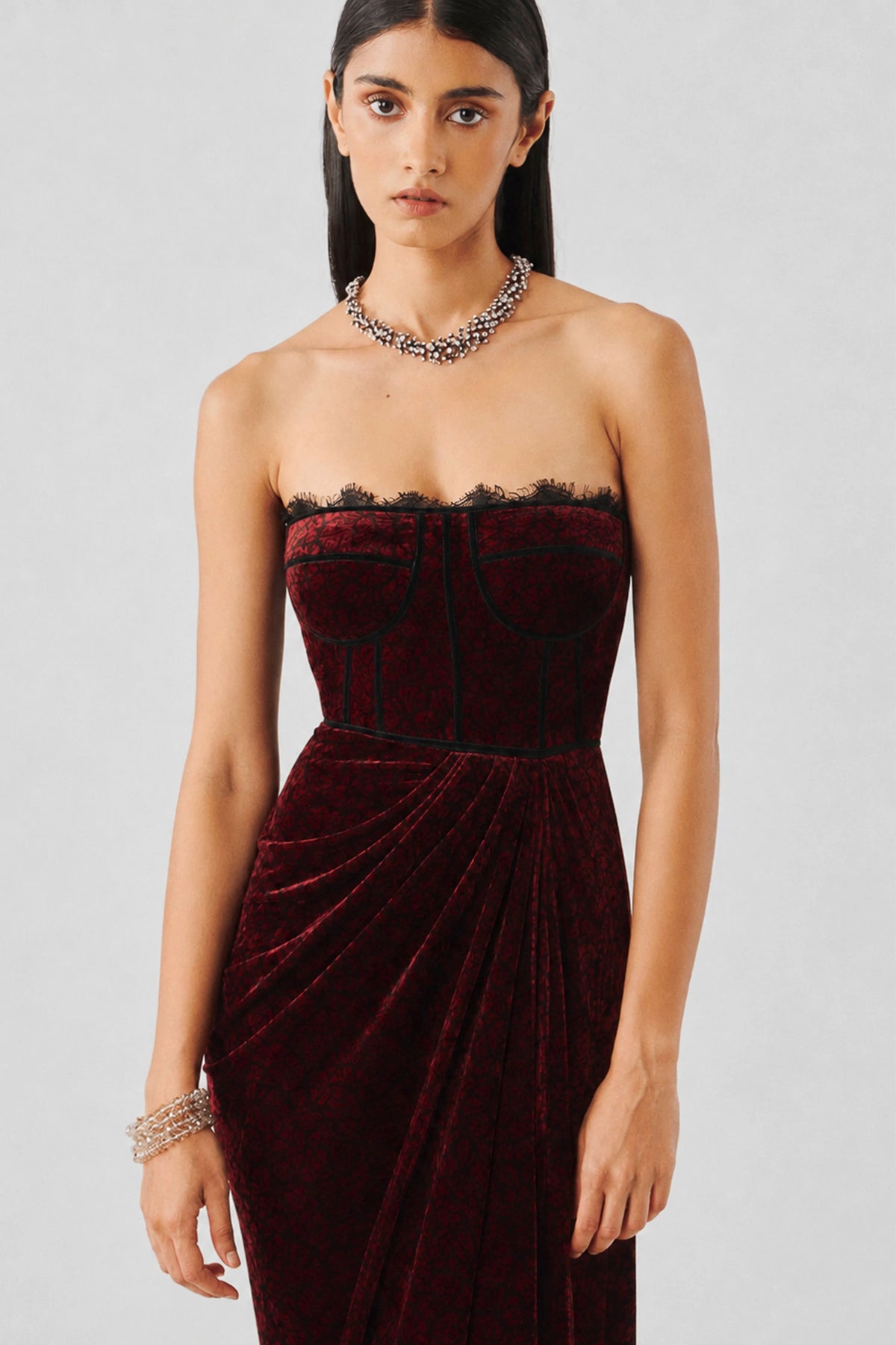 Charlotte velvet ajrakh gown