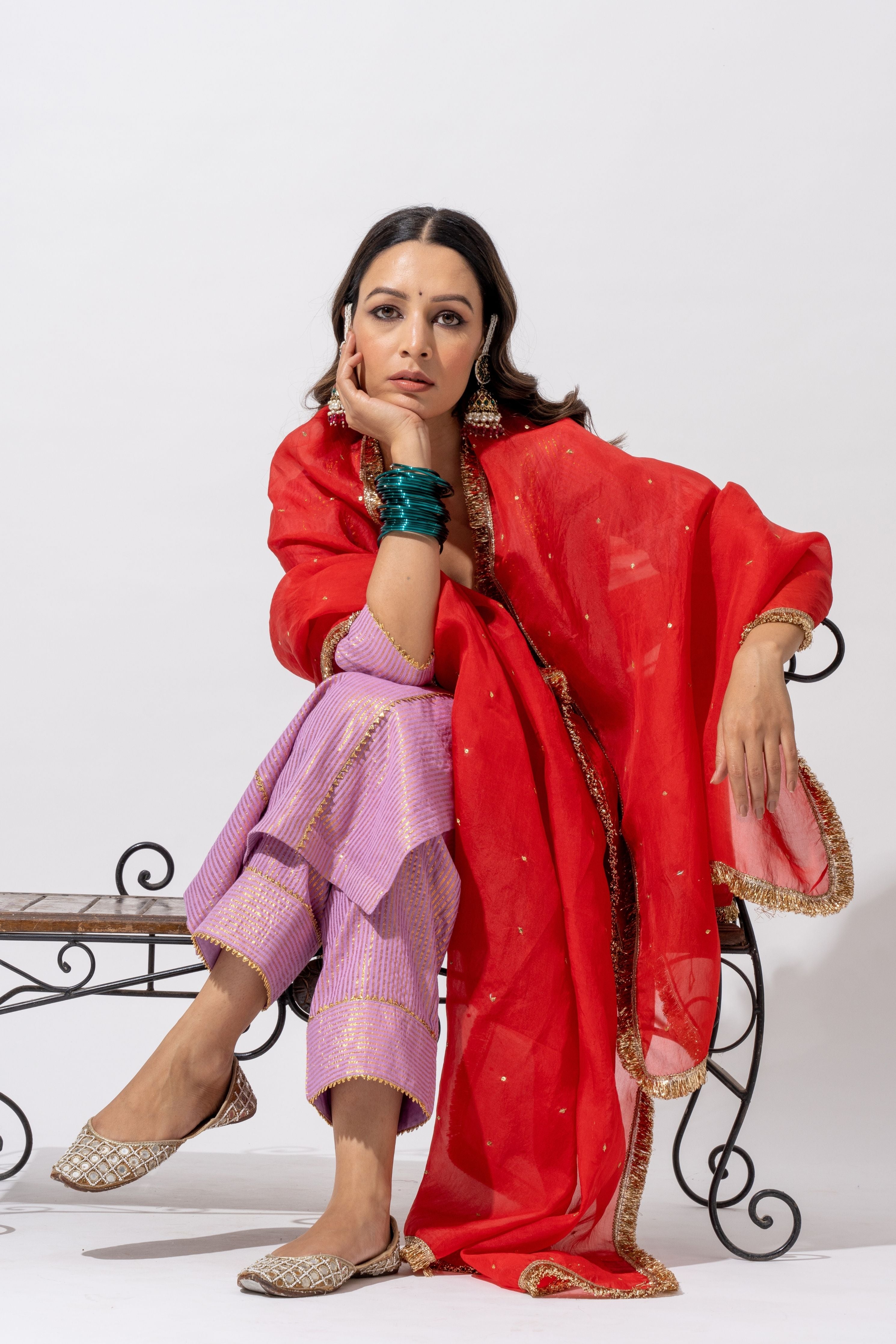 Afreen Zari Kurta Set