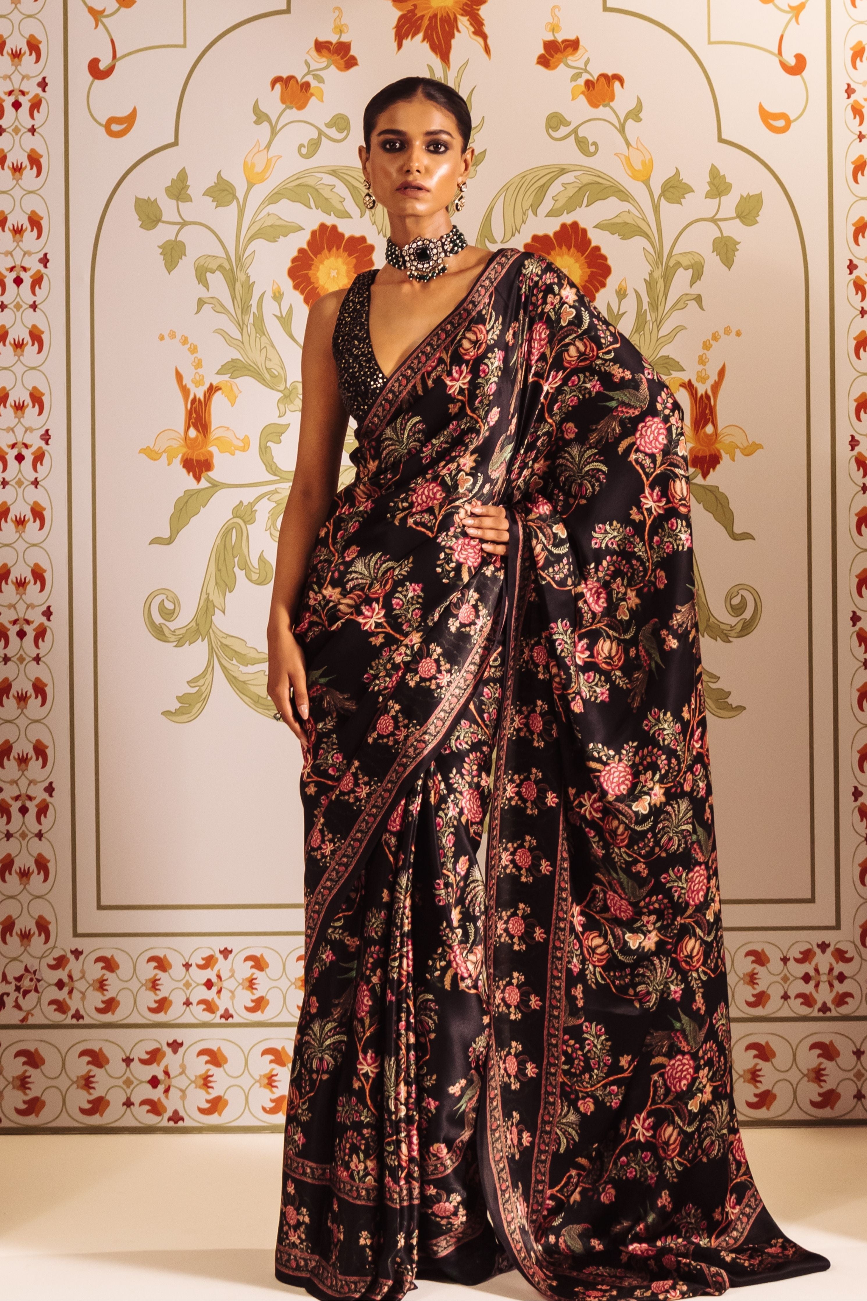 Alka Black Saree