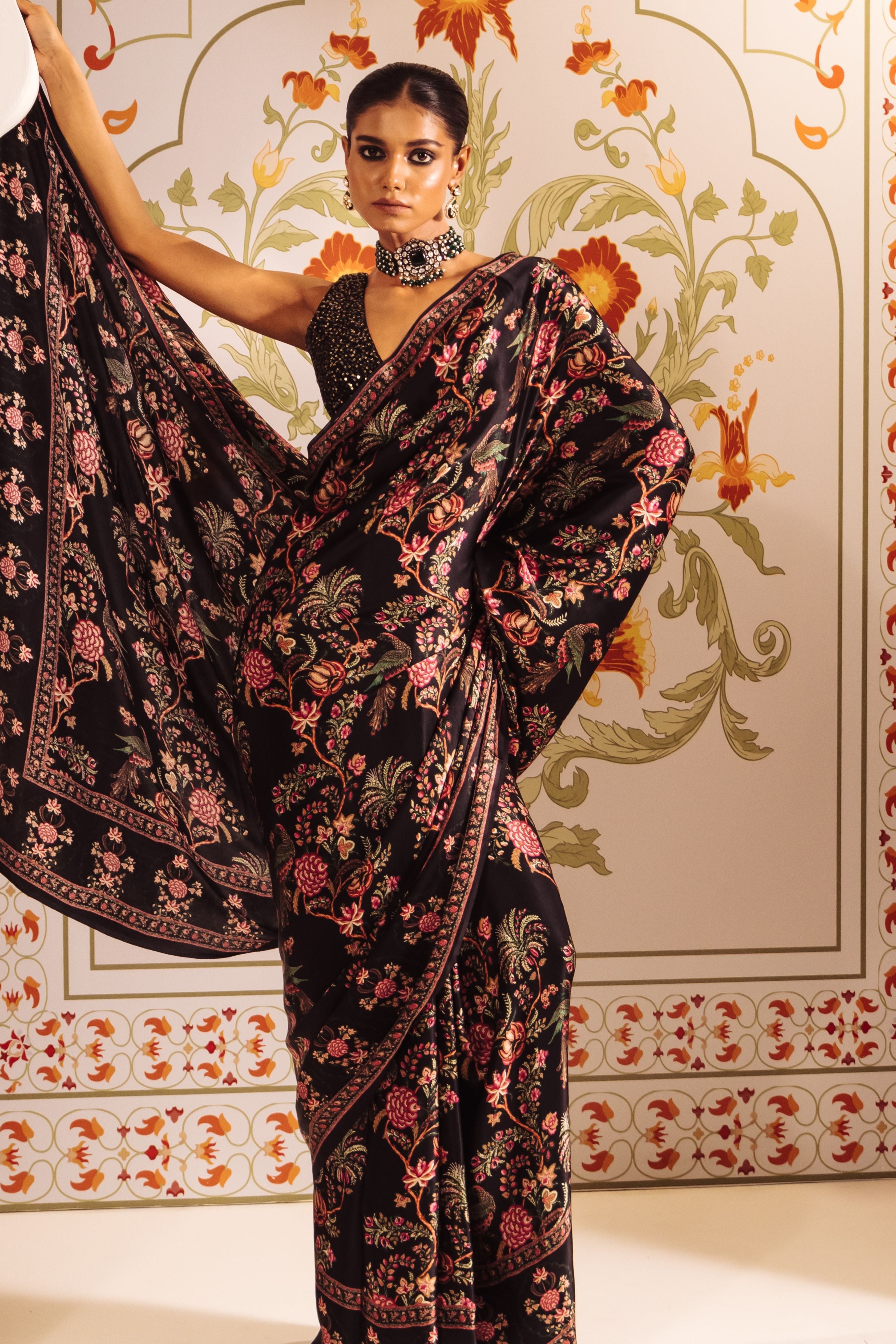 Alka Black Saree