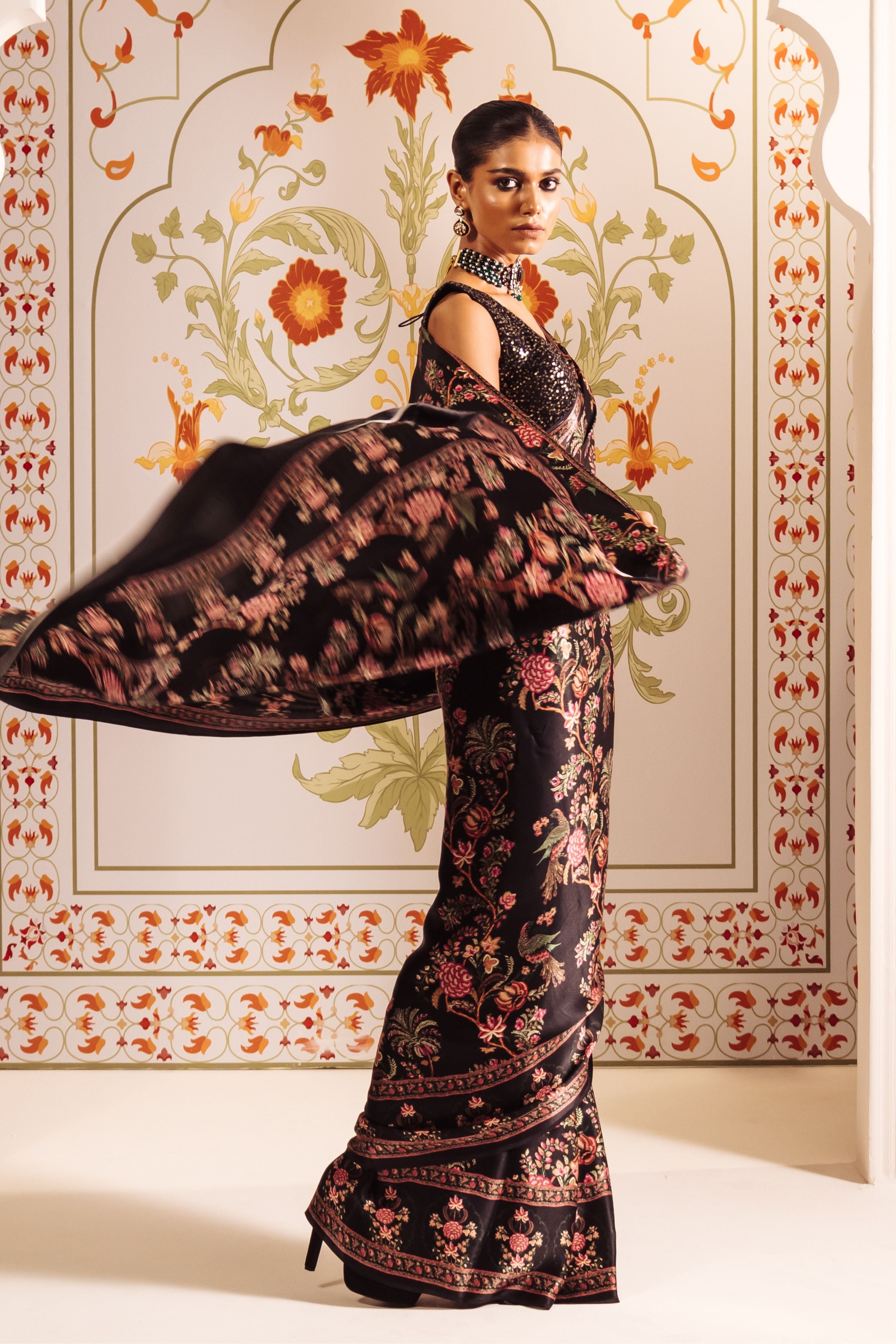 Alka Black Saree