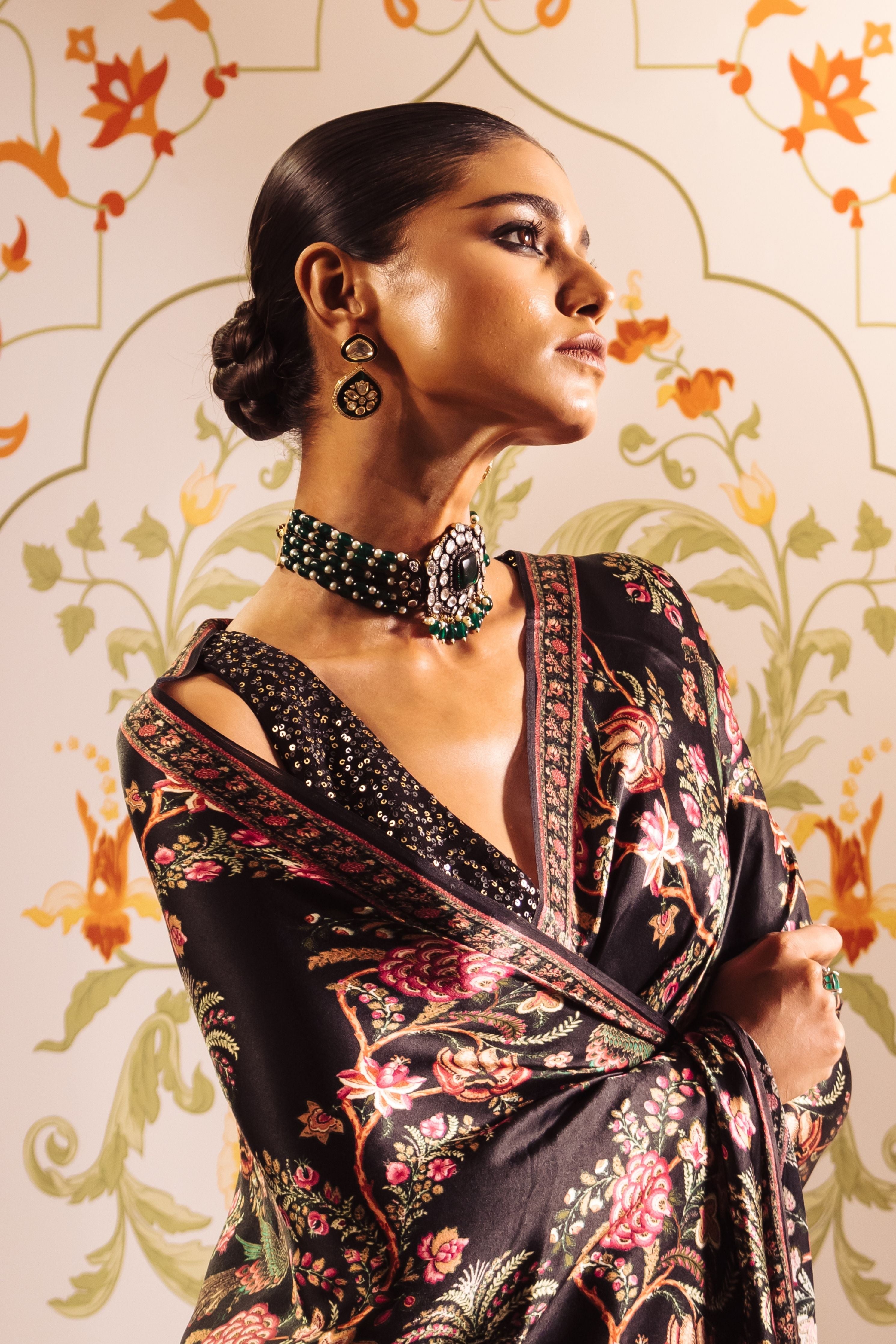 Alka Black Saree