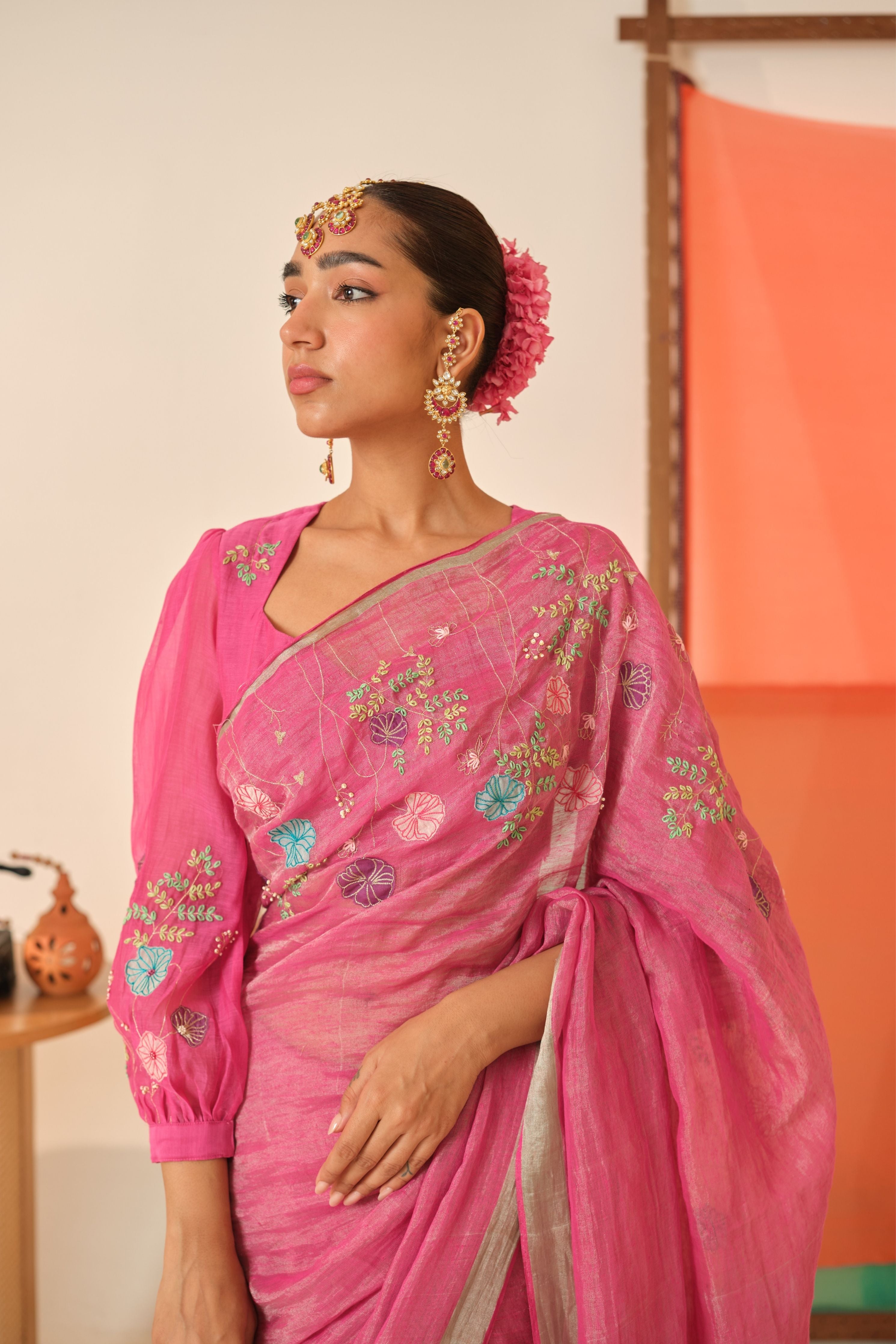 Alka Tissue Linen Sari