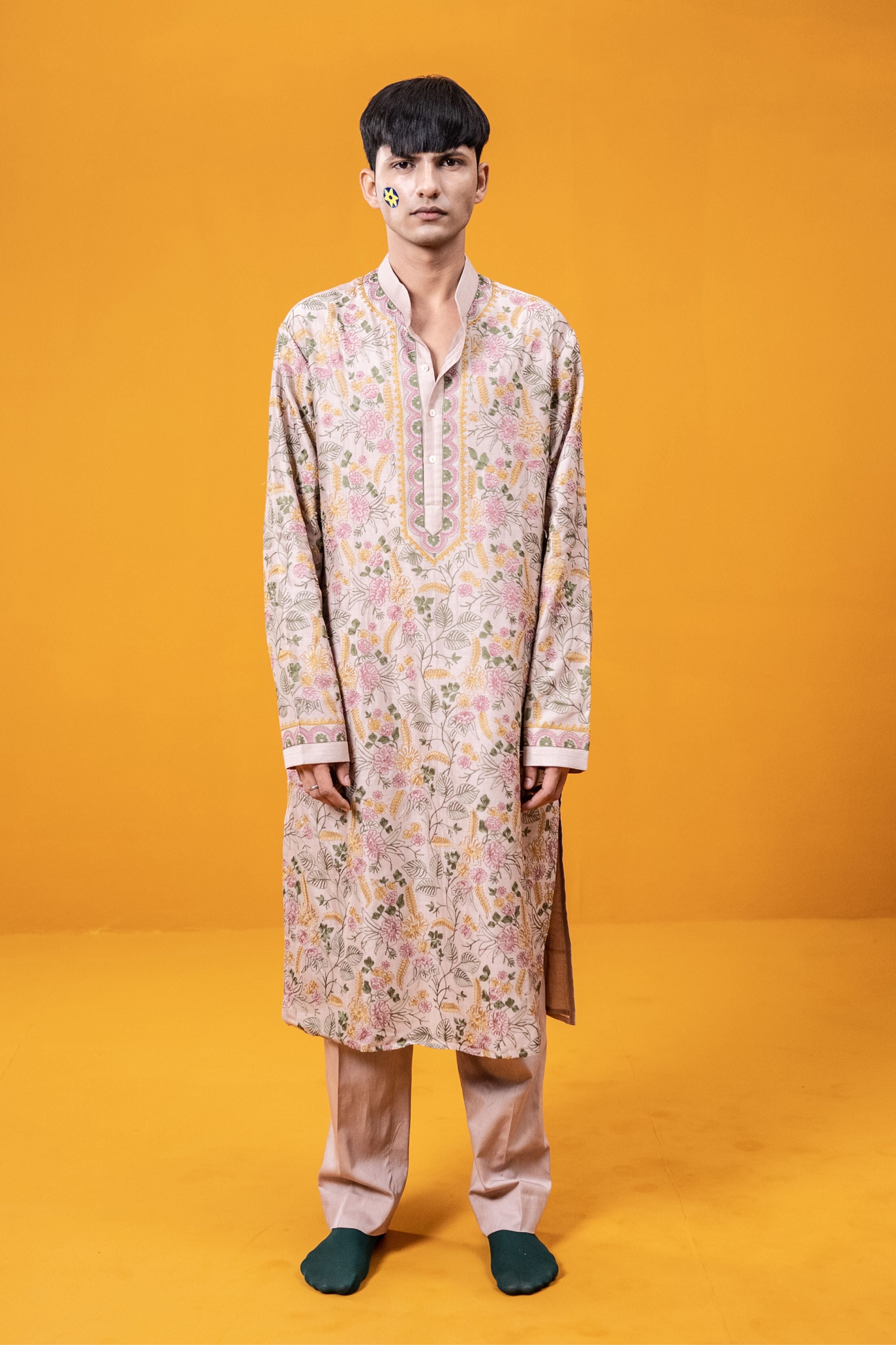 Almond Floral Kurta Set