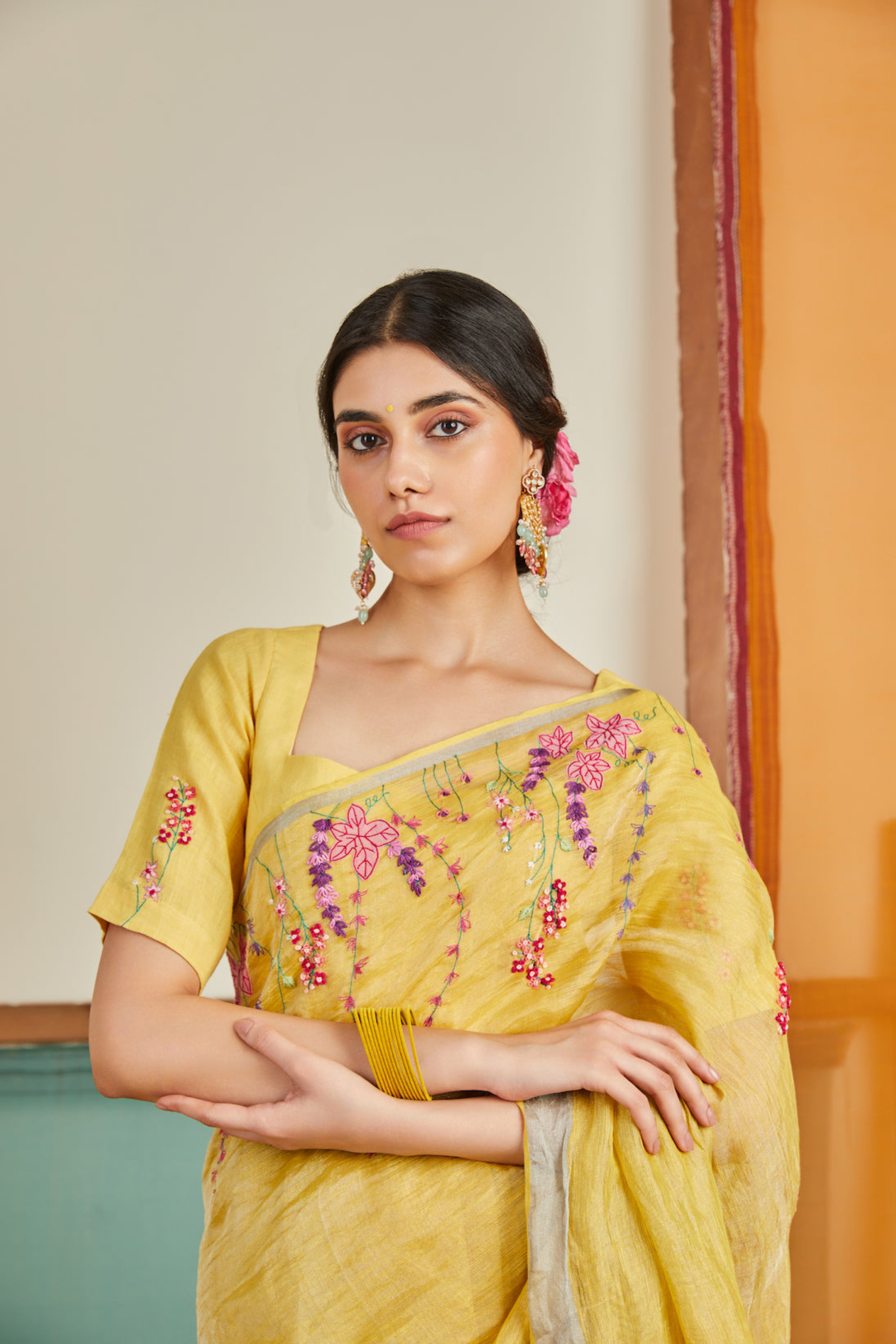 Amal Zarin Linen Sari