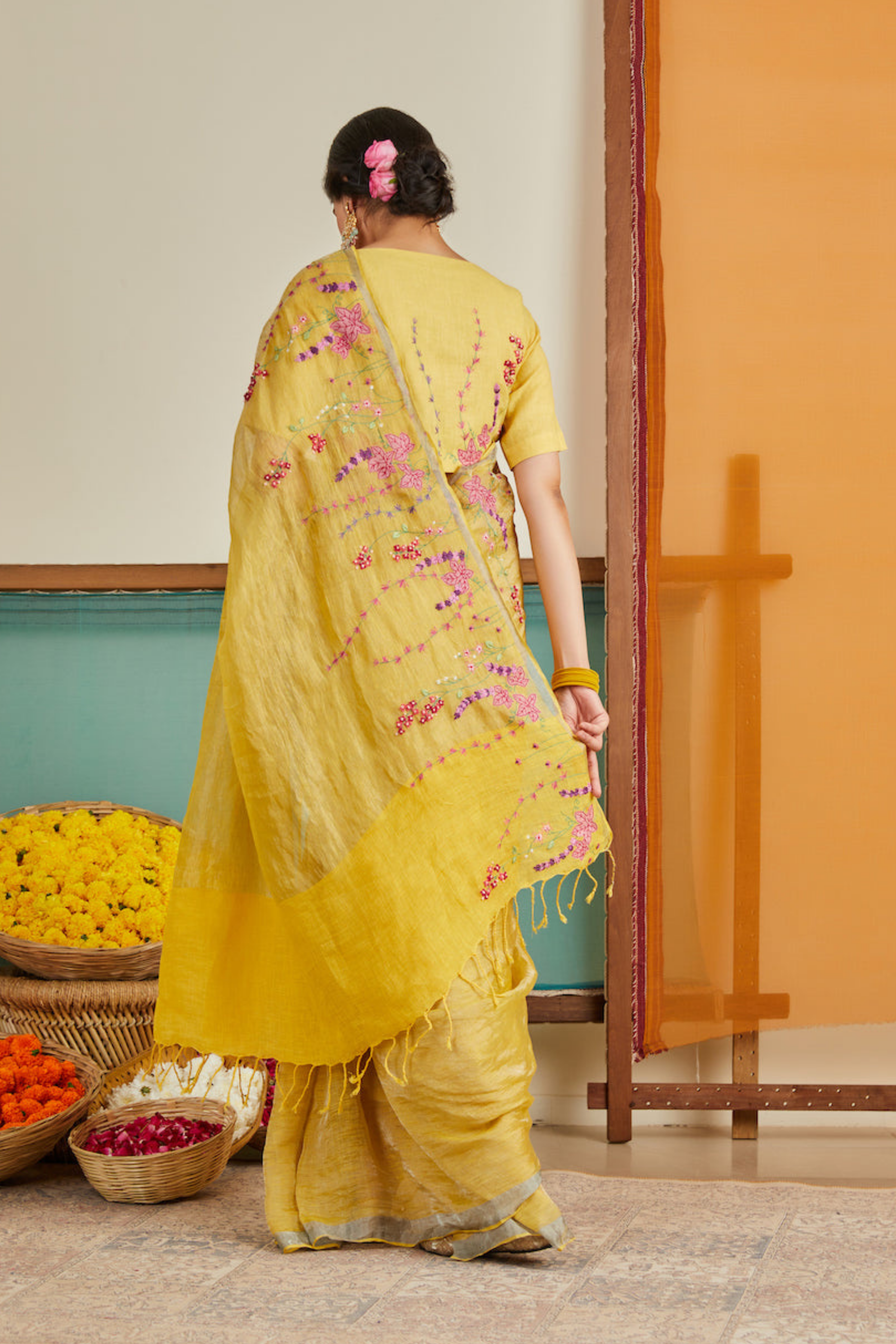 Amal Zarin Linen Sari