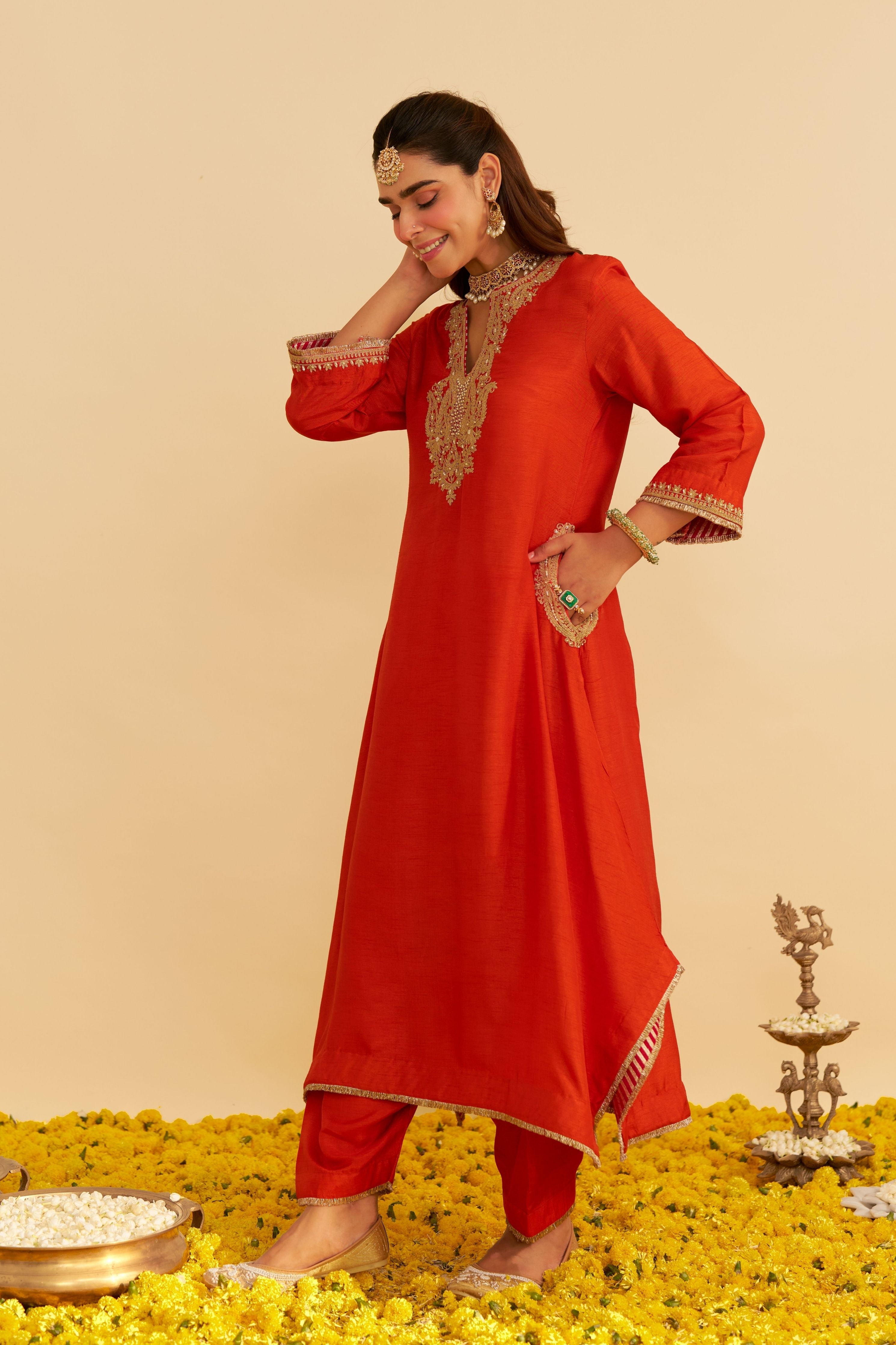 Amaya Long Kaftan With Salwar And Dupatta